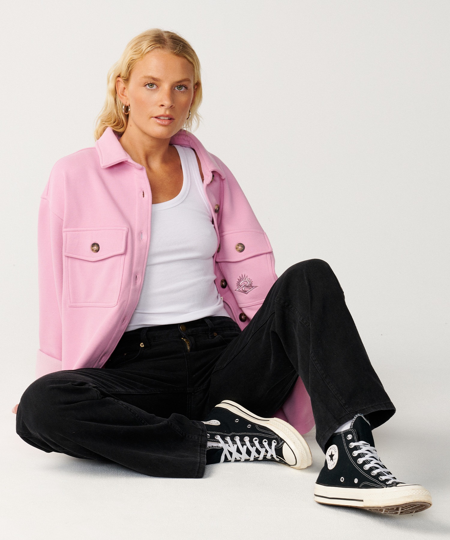 RIP CURL リップカール 長袖 シャツ レディース ワンポイント ロゴ