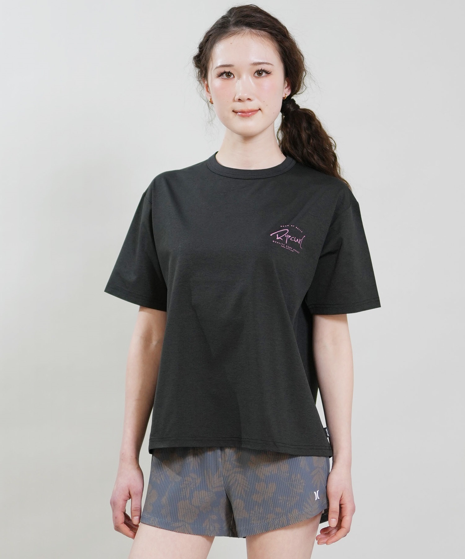 RIP CURL リップカール 水着 ラッシュガード 半袖 Tシャツ レディース 水陸両用 WIDE FIT TEE UVケアラッシュガード RCL6S-4304(PNK-M)