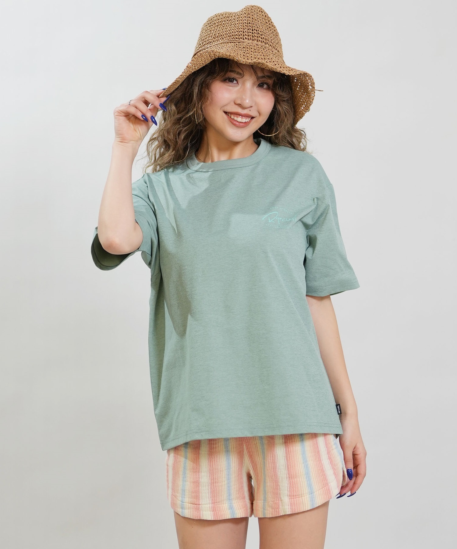 RIP CURL リップカール 水着 ラッシュガード 半袖 Tシャツ レディース 水陸両用 WIDE FIT TEE UVケアラッシュガード RCL6S-4304(PNK-M)
