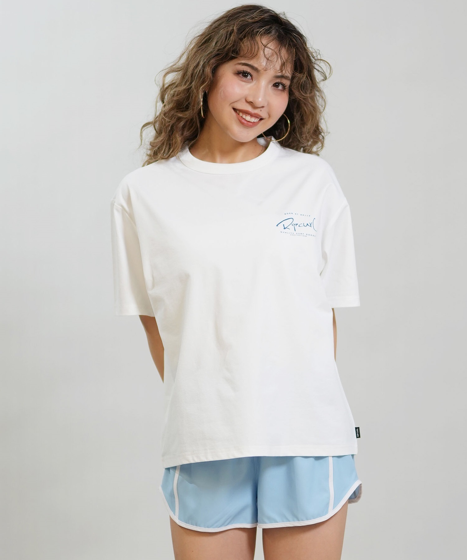 RIP CURL リップカール 水着 ラッシュガード 半袖 Tシャツ レディース 水陸両用 WIDE FIT TEE UVケアラッシュガード RCL6S-4304(PNK-M)