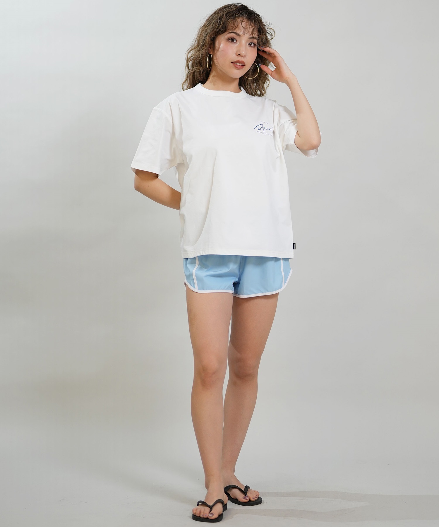 RIP CURL リップカール 水着 ラッシュガード 半袖 Tシャツ レディース 水陸両用 WIDE FIT TEE UVケアラッシュガード RCL6S-4304(PNK-M)