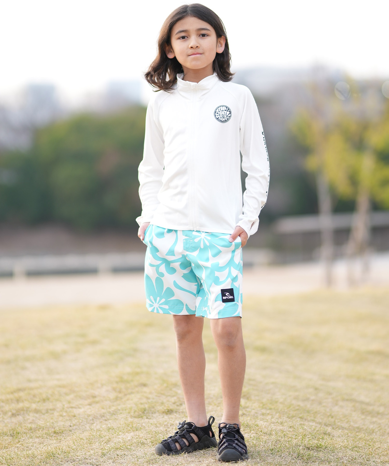 RIP CURL リップカール 水着 海パン トランクス サーフパンツ キッズ 子供 ALOHA KIDS TRANKS RCK6S-4102(CYN-110cm)