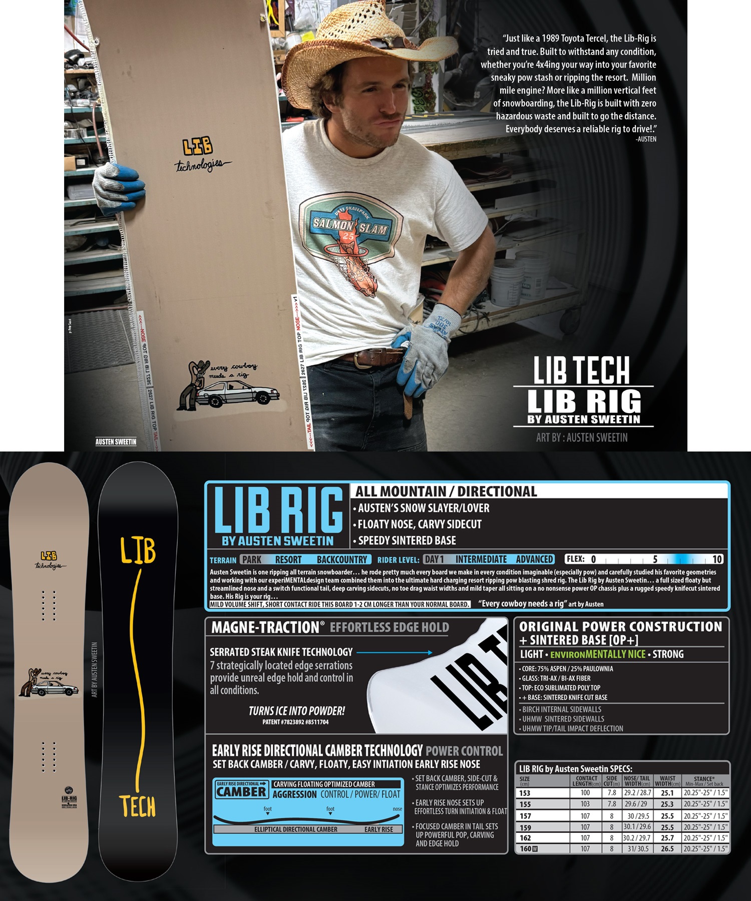 LIBTECH リブテック リブリグ LIB RIG スノーボード 板 フリー