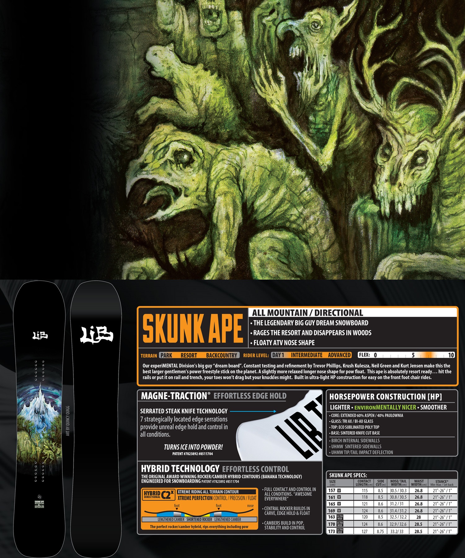 LIBTECH リブテック スカンクエイプ SKUNK APE スノーボード 板 ワイド