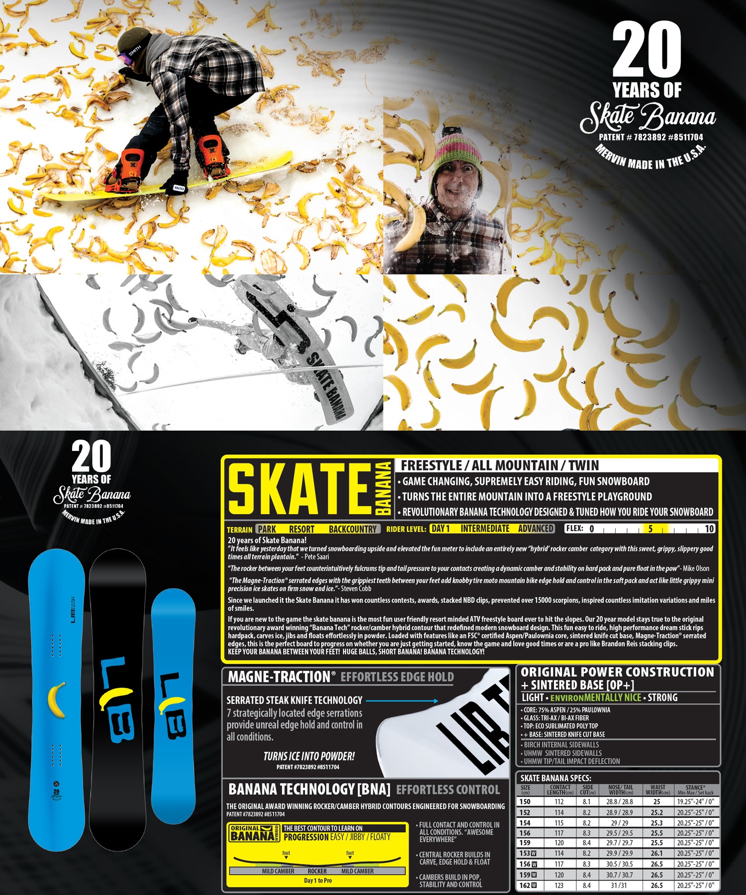 LIBTECH リブテック スケートバナナ SKATE BANANA スノーボード 板
