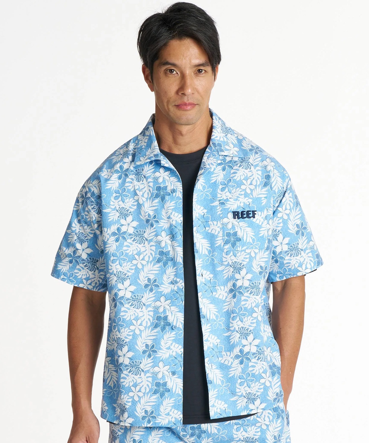 REEF リーフ 半袖 シャツ メンズ UVカット 抗菌防臭 ストレッチ 塩素