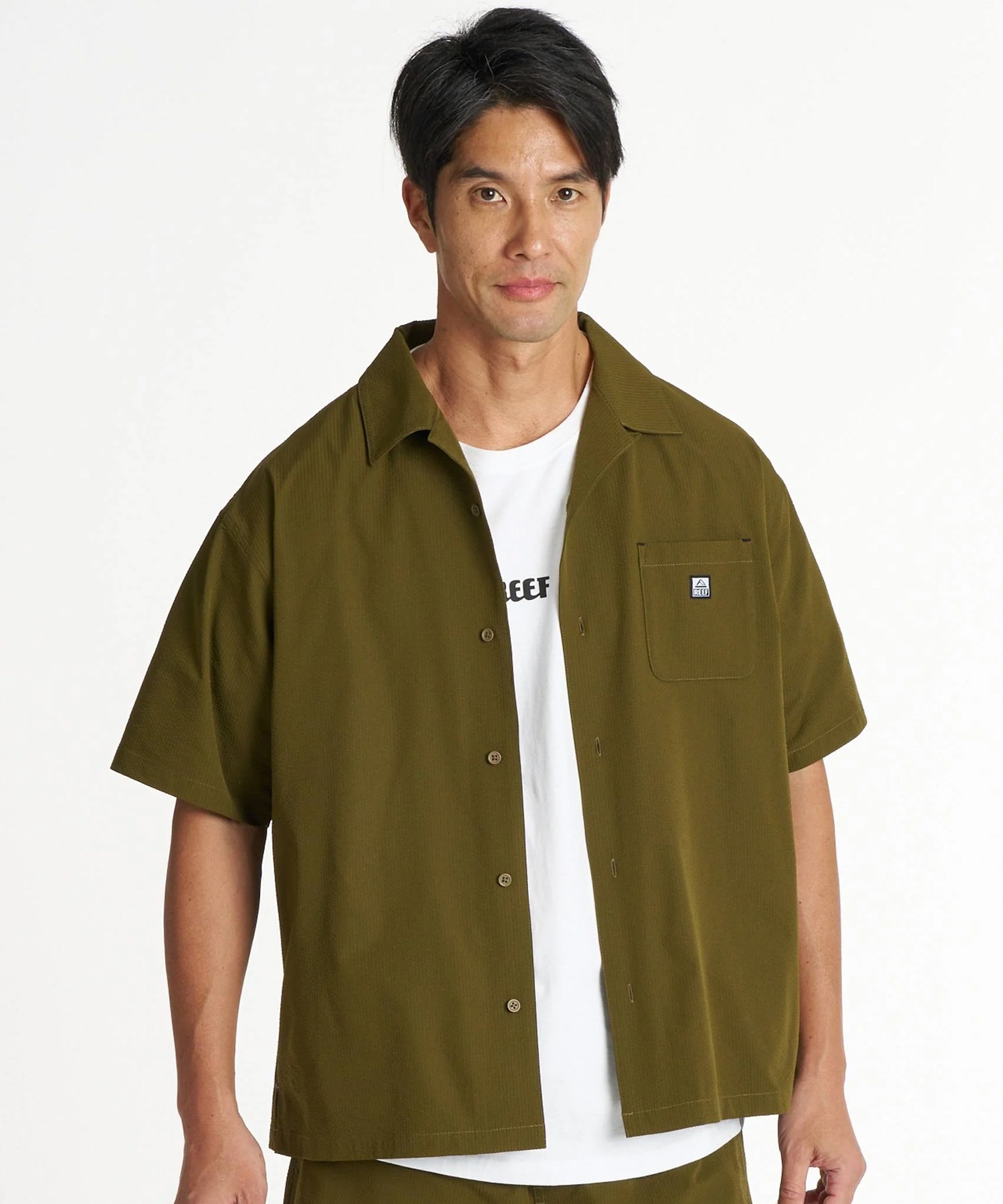 オムプリ　半袖　シャツ 新素材【通気性／ストレッチ】トリコサッカーストレッチ レギュラー