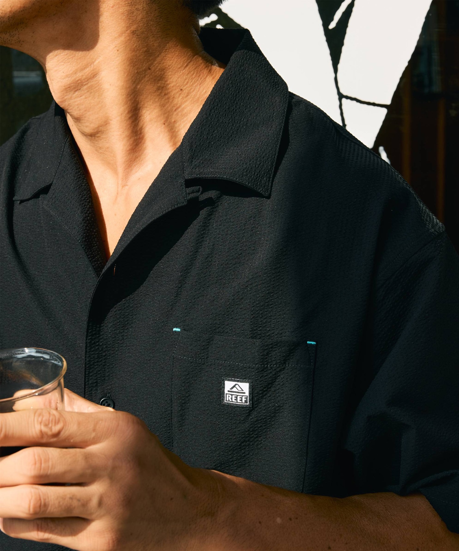 REEF リーフ 半袖 シャツ メンズ UVカット 抗菌防臭 ストレッチ 塩素