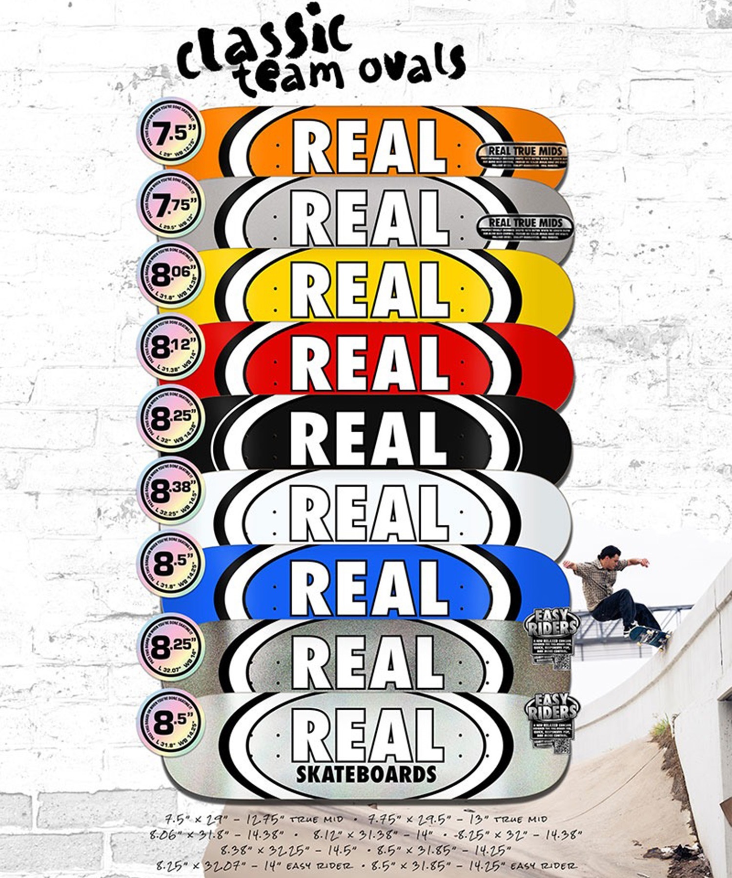 REAL リアル スケートボード デッキ 7.75inch ~ 8.38inch CLASSIC OVAL