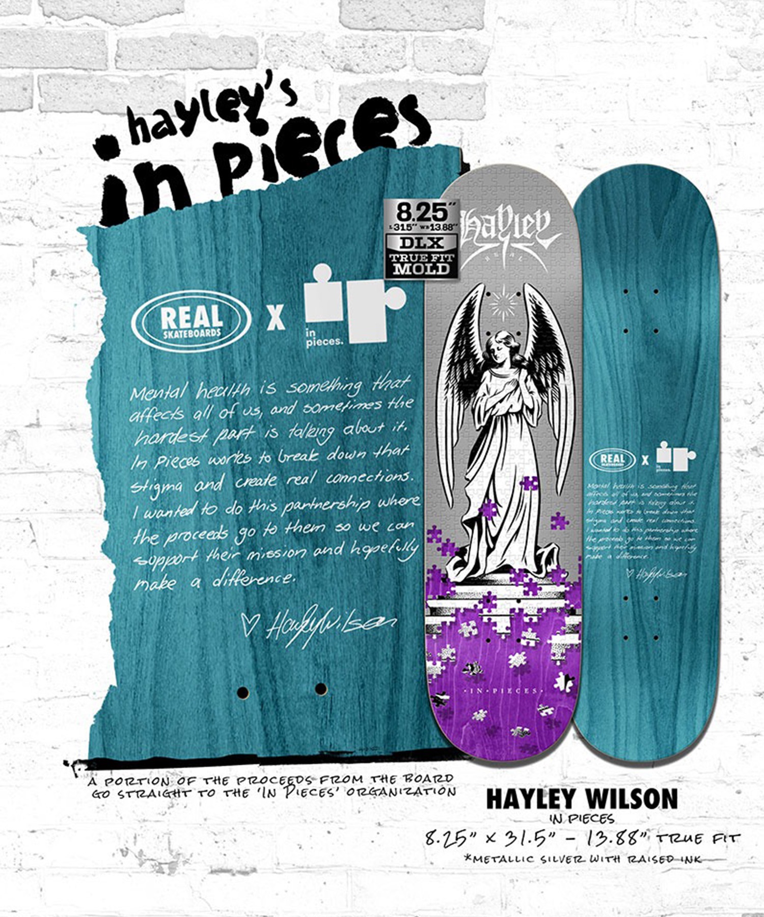 REAL リアル スケートボード デッキ 8.25inch HAYLEY PIECES 初心者