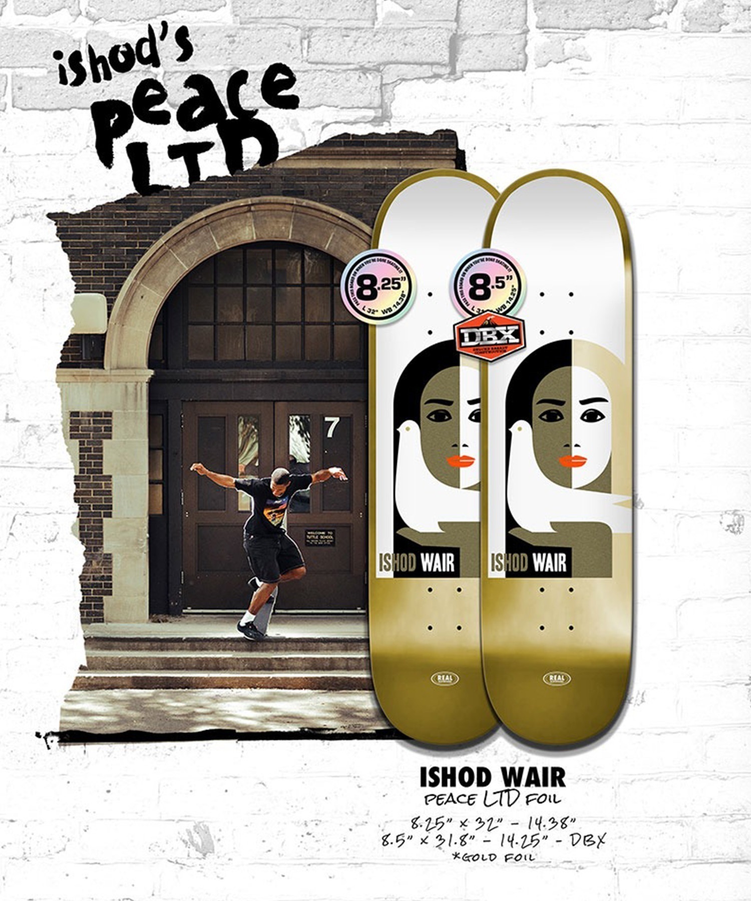 REAL リアル スケートボード デッキ 8.25inch ISHOD PEACE LTD FOIL