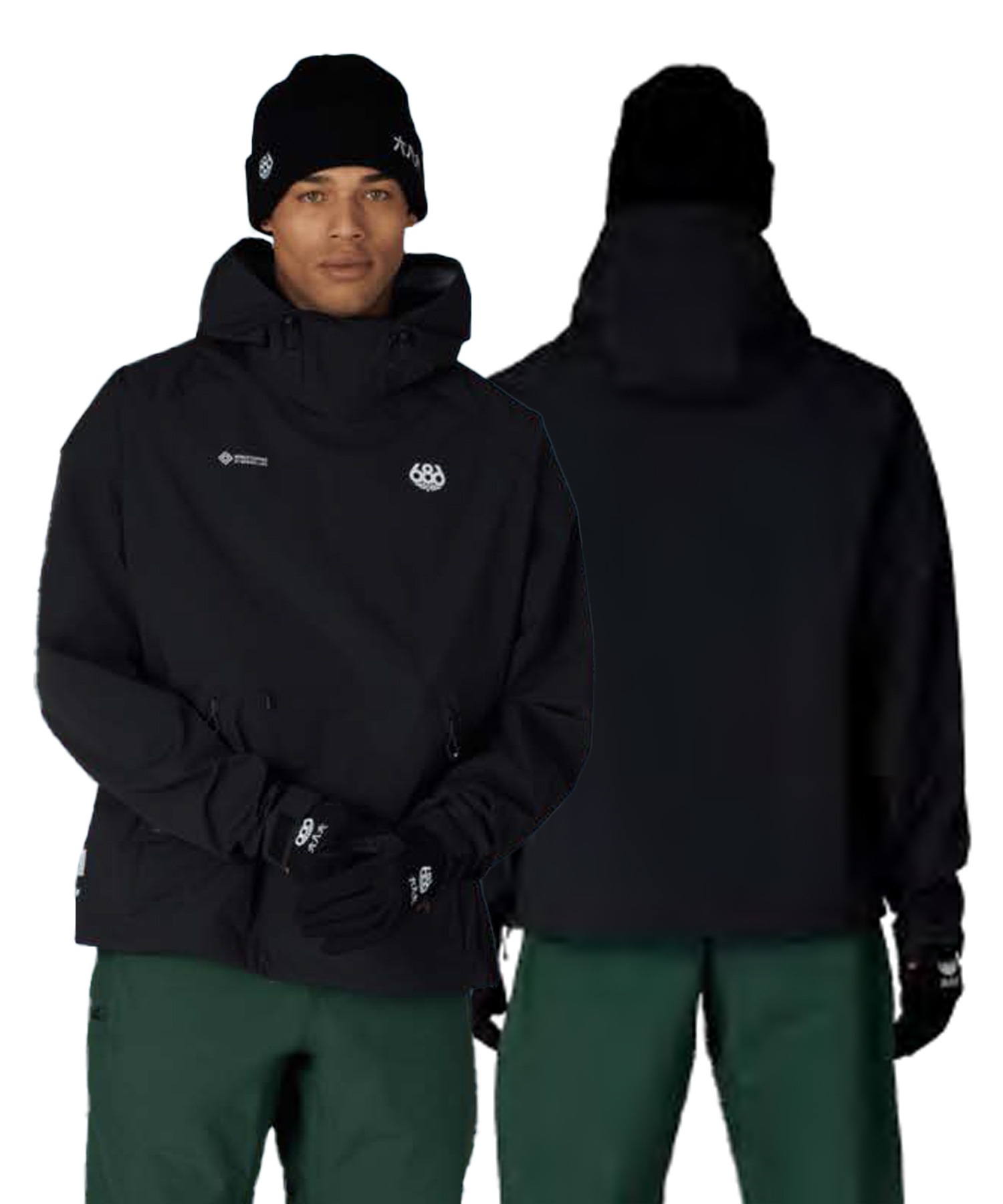 686 シックスエイトシックス ウインドストッパー プルオーバーフーディー M6WNCS129 スノーボード ウェア パーカー 耐水 防風 ソフトシェル メンズ 26-27 早期購入/店頭受取対象外(BLK-S)