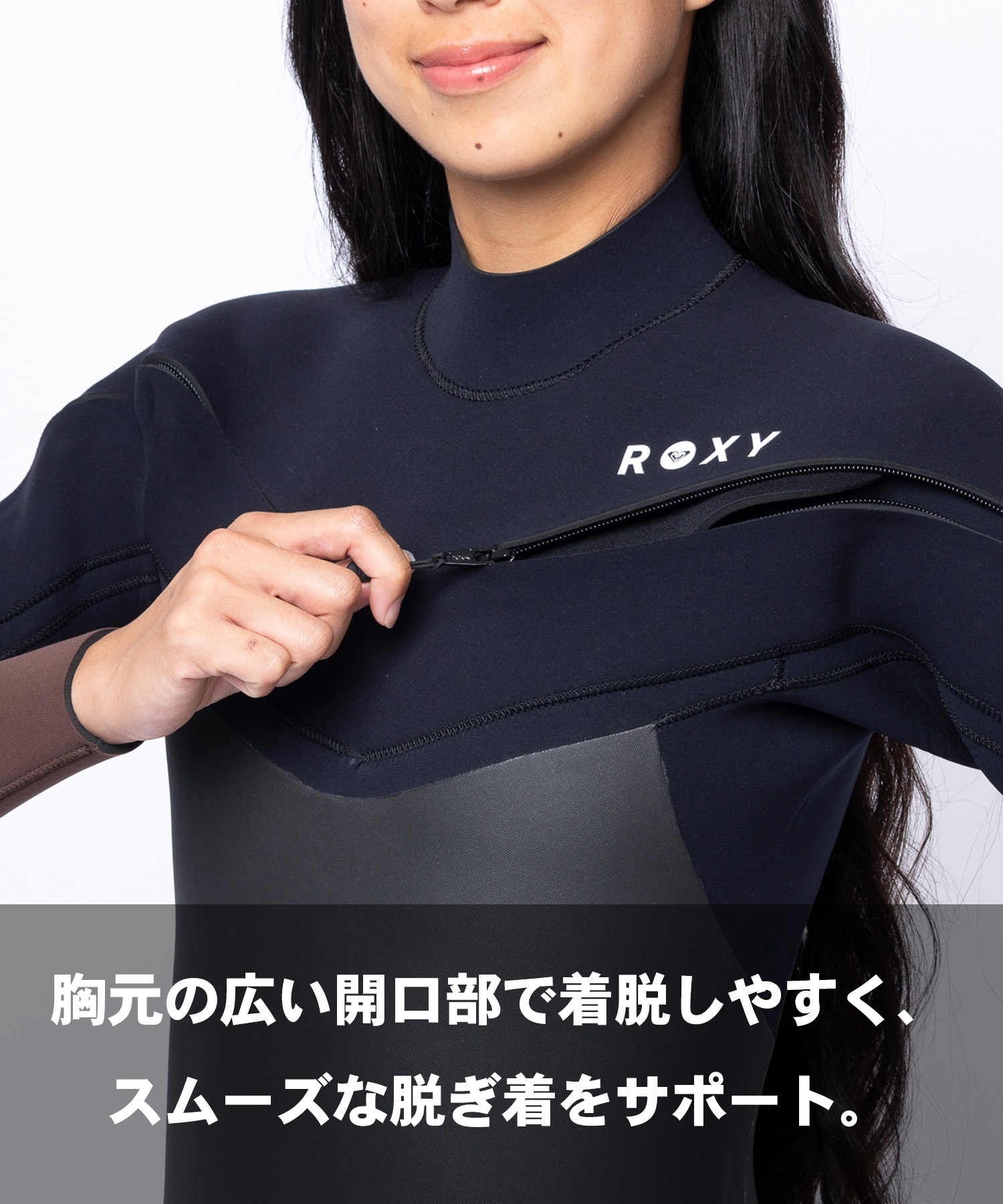 ROXY ロキシー ロングチェストジップ SEMIDRY 3X3 ウェットスーツ