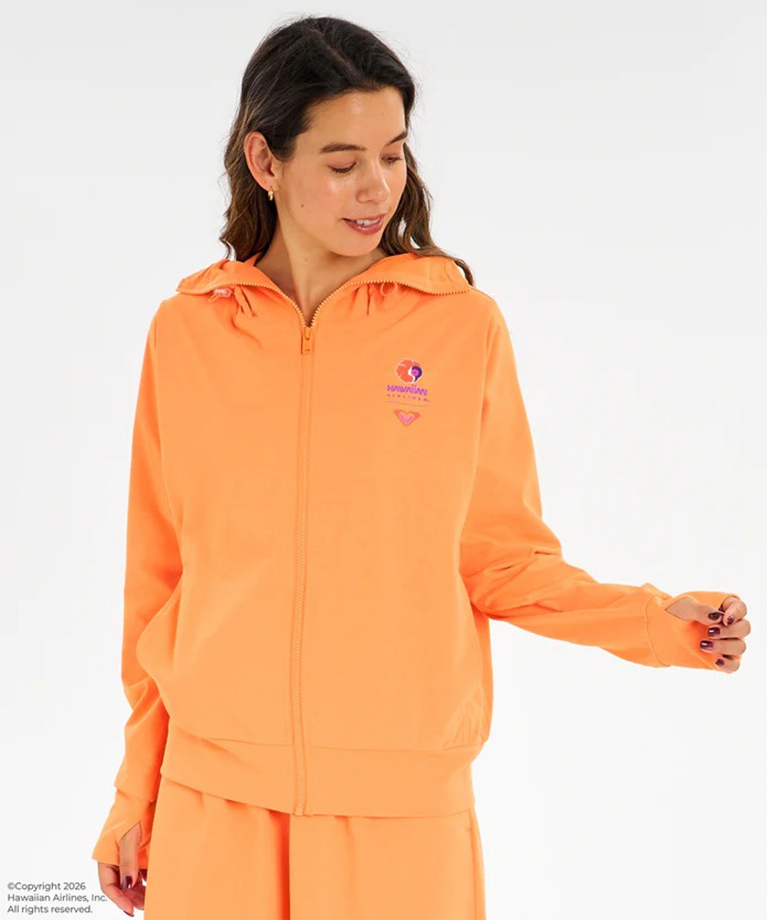 ROXY ロキシー HAWAIIAN AIRLINES コラボ ジップアップ パーカー