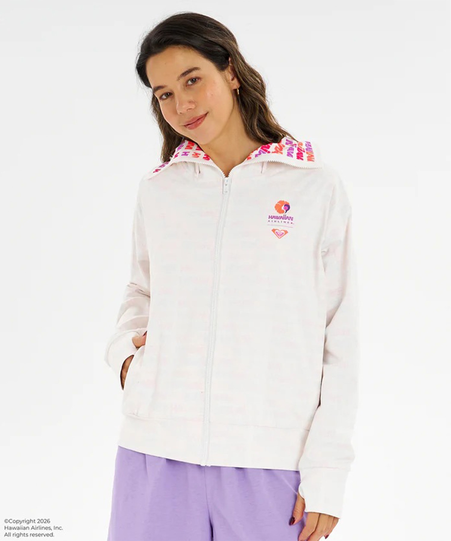 ROXY ロキシー HAWAIIAN AIRLINES コラボ ジップアップ パーカー