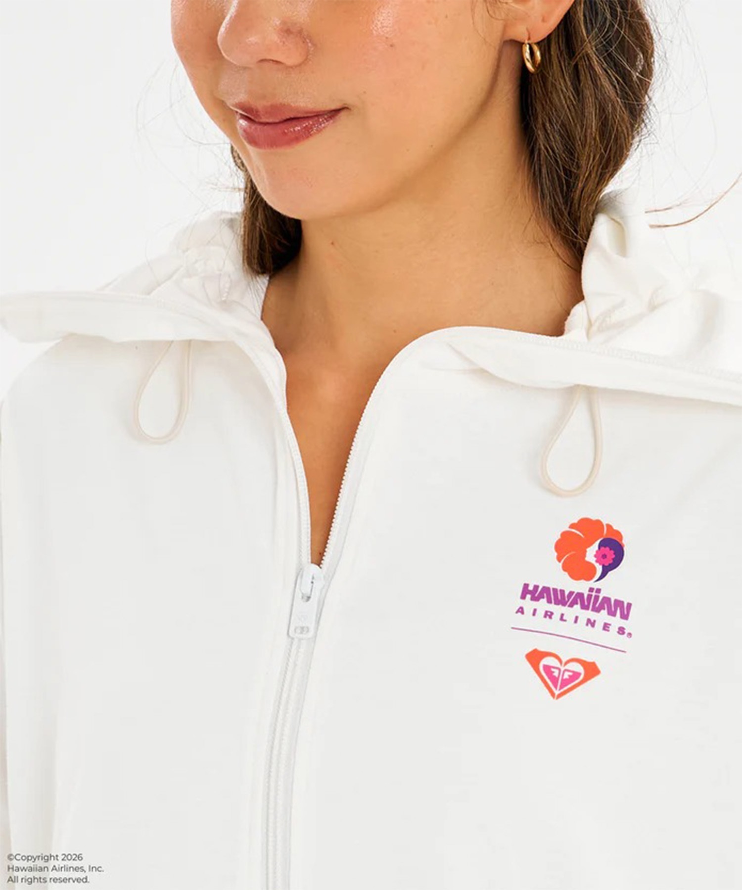 ROXY ロキシー HAWAIIAN AIRLINES コラボ ジップアップ パーカー