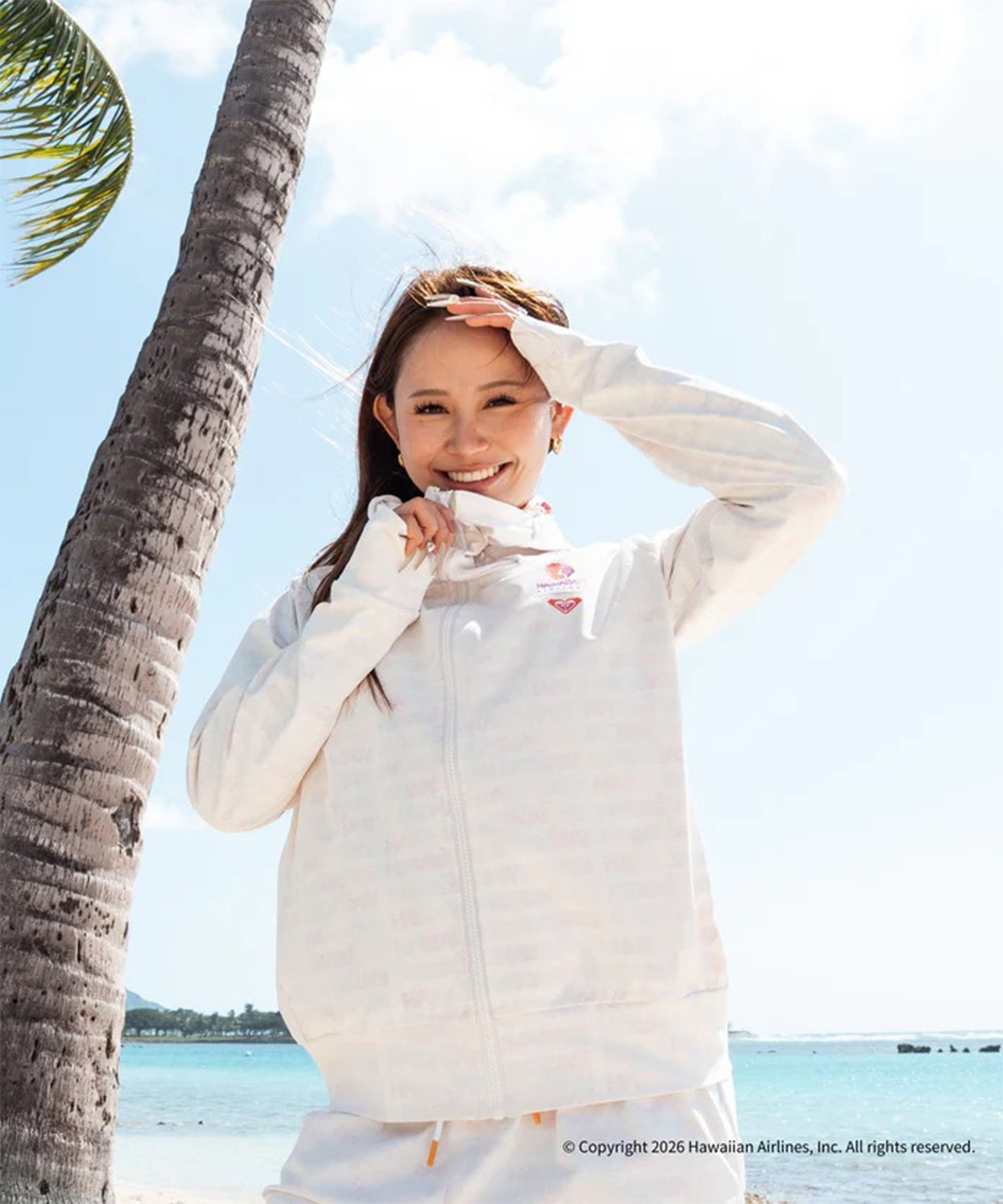ROXY ロキシー HAWAIIAN AIRLINES コラボ ジップアップ パーカー