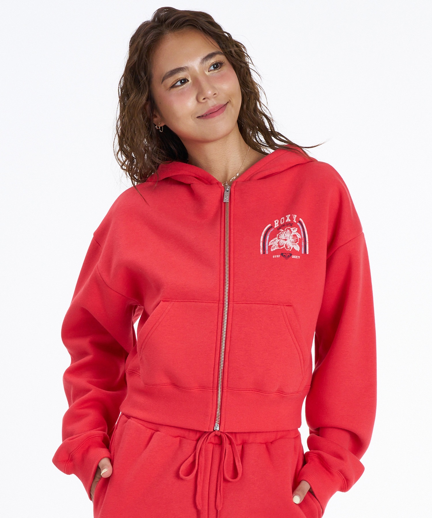 ROXY ロキシー ジップアップ パーカー フーディー レディース ロゴ
