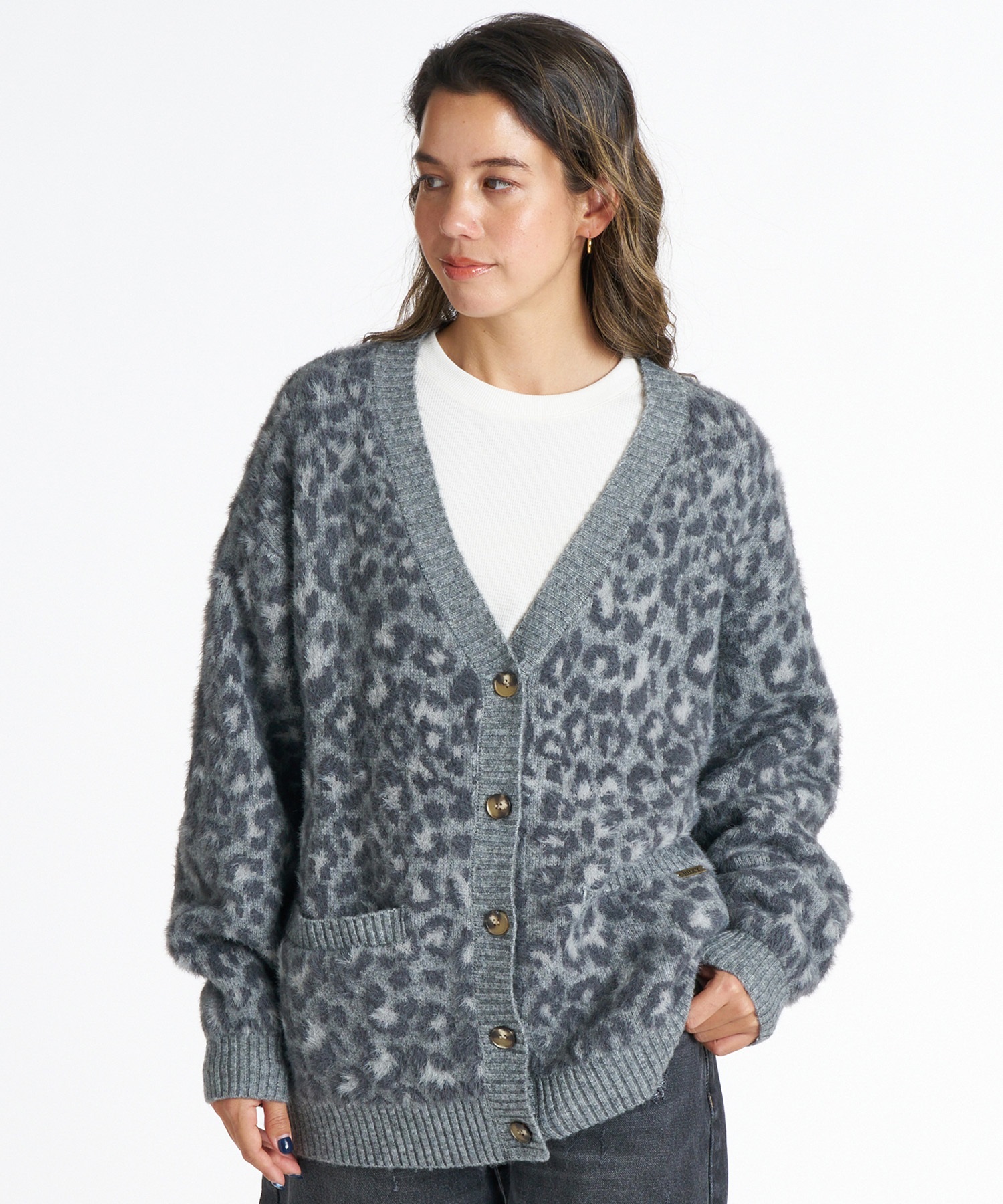 ROXY ロキシー ニット セーター カーディガン レディース ワンポイント