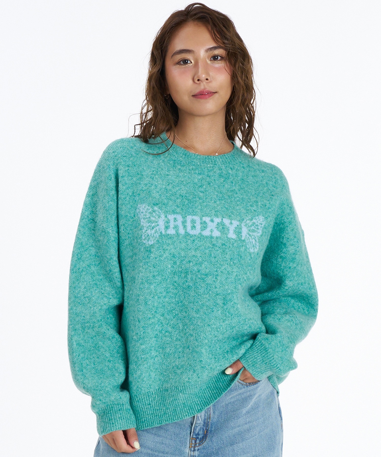 ROXY ロキシー ニット セーター レディース ロゴ SUNSET BUTTERFLY RSR264628M ムラサキスポーツ限定(PNK-M)