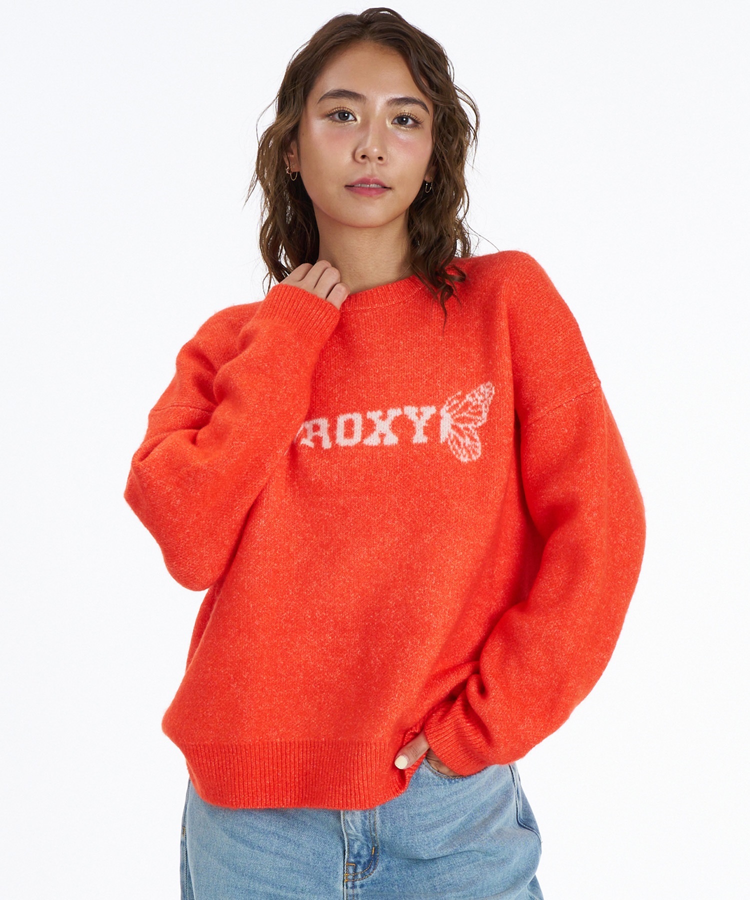 ROXY ロキシー ニット セーター レディース ロゴ SUNSET BUTTERFLY RSR264628M ムラサキスポーツ限定(PNK-M)