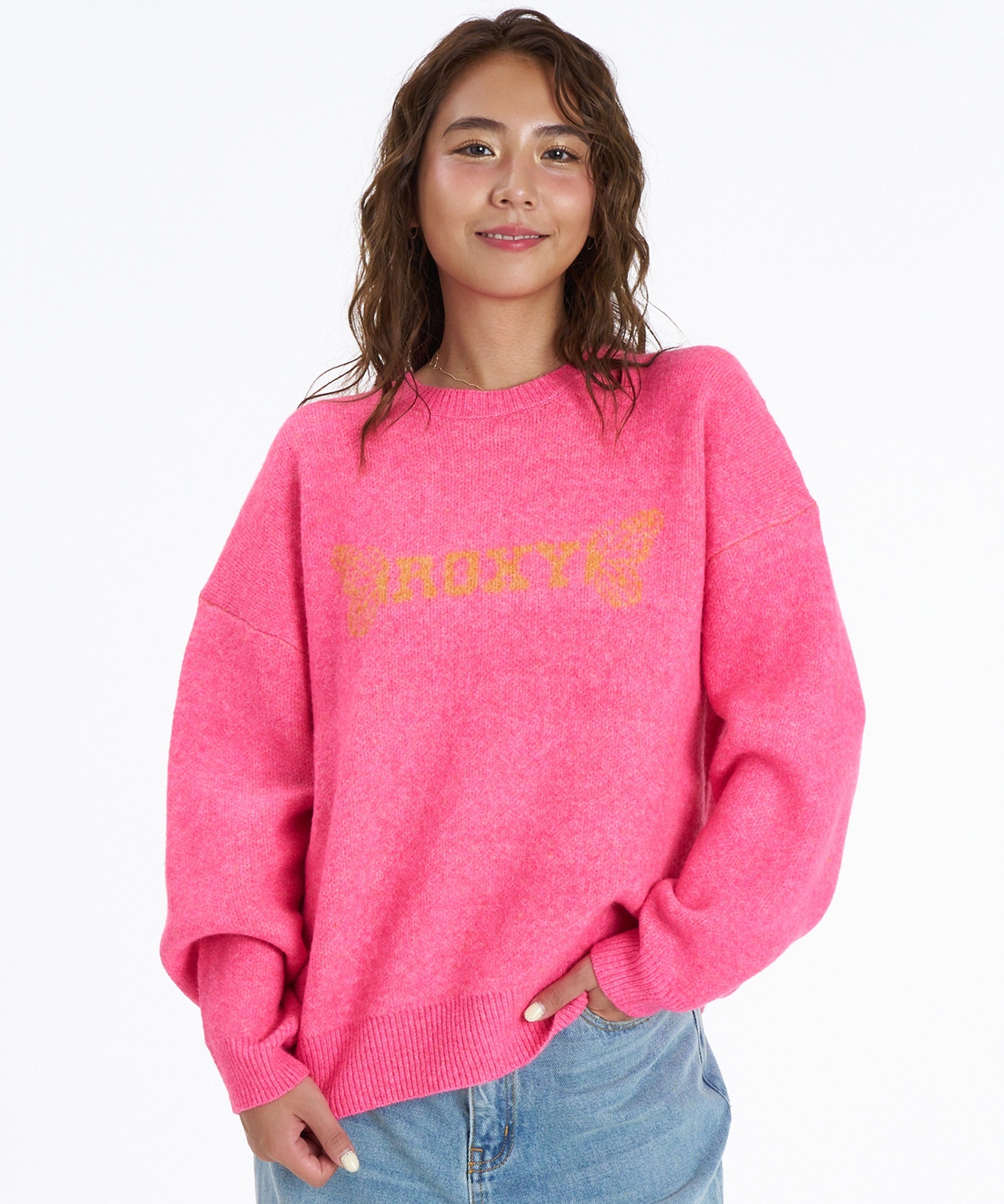 ROXY ロキシー ニット セーター レディース ロゴ SUNSET BUTTERFLY RSR264628M ムラサキスポーツ限定(PNK-M)