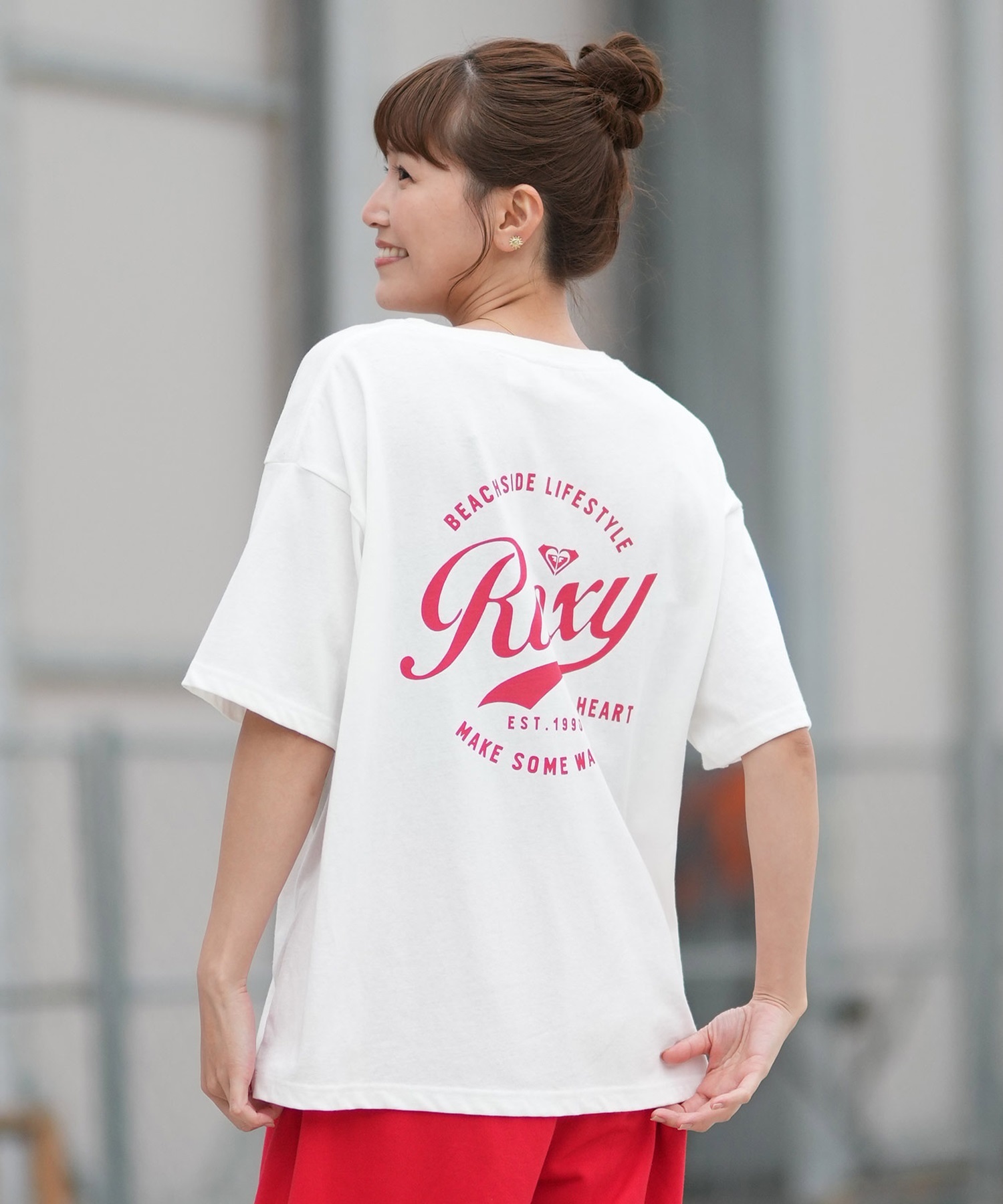 ROXY ロキシー 半袖 Tシャツ レディース バックプリント ドロップショルダー RST261076(NAT-S)