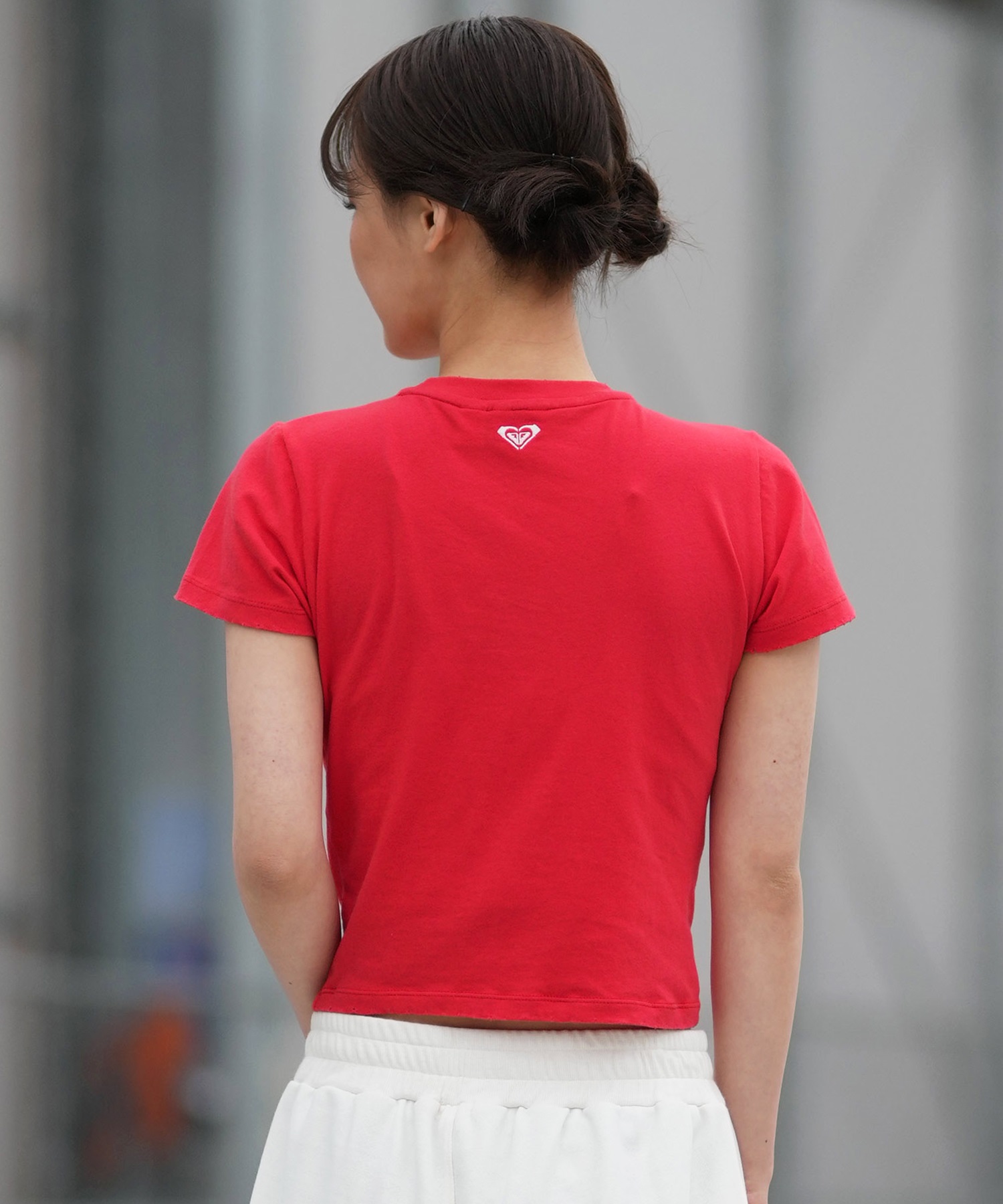 ROXY ロキシー 半袖 Tシャツ レディース チビT 丈短め クロップド丈 RST261086(WHT-M)