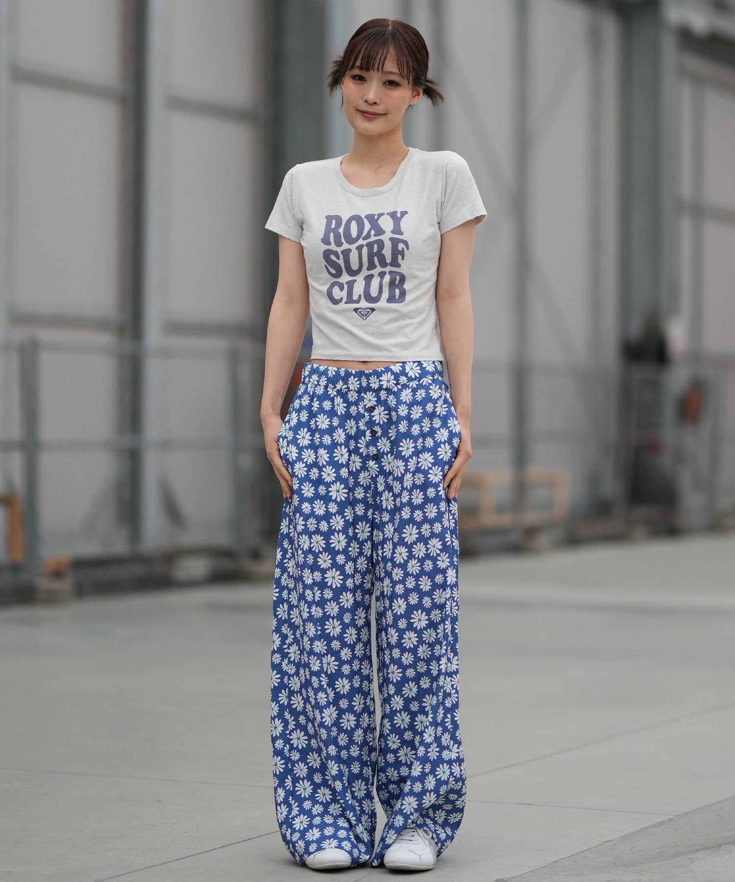 ROXY ロキシー 半袖 Tシャツ レディース チビT 丈短め クロップド丈 RST261086(WHT-M)