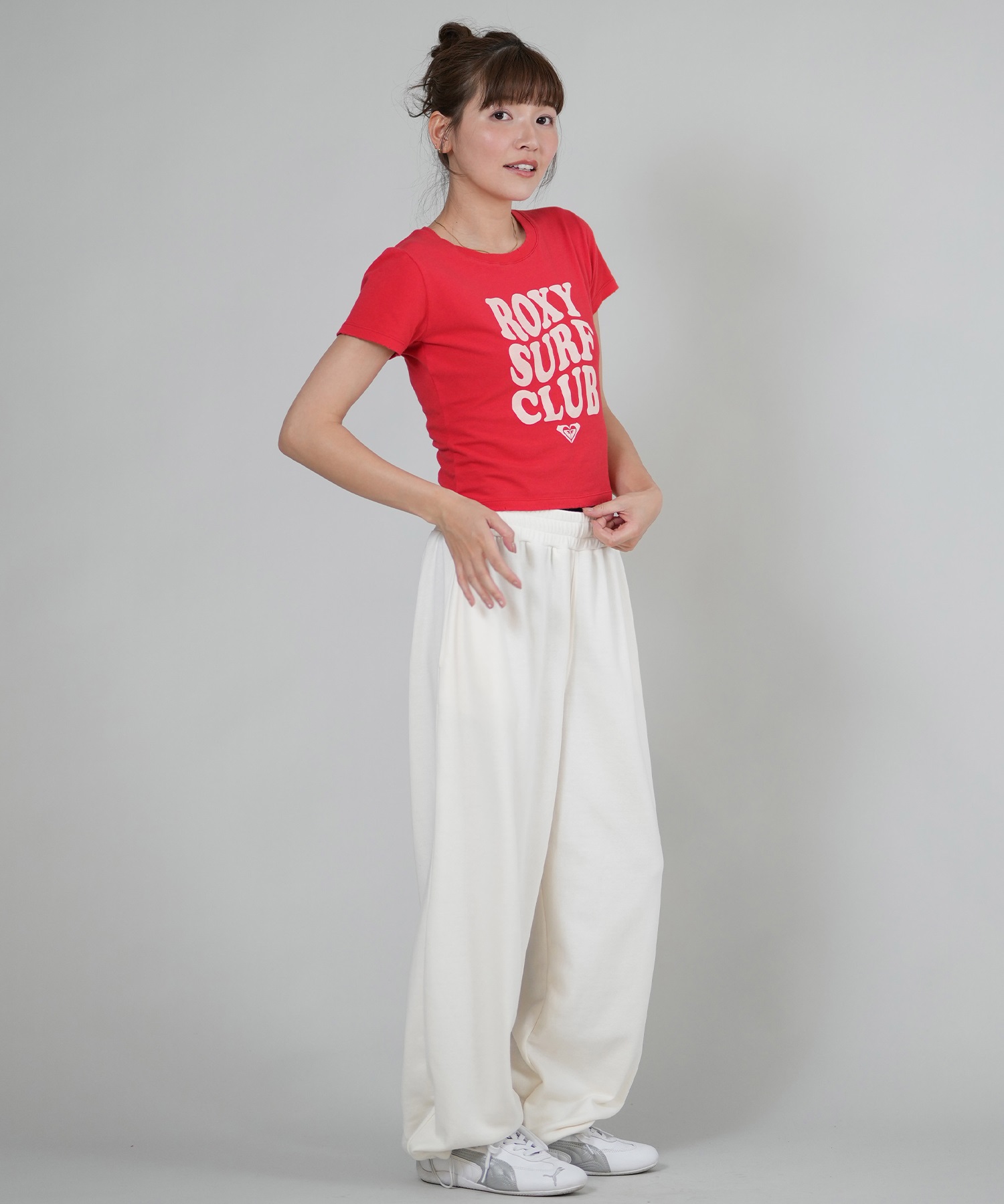 ROXY ロキシー 半袖 Tシャツ レディース チビT 丈短め クロップド丈 RST261086(WHT-M)