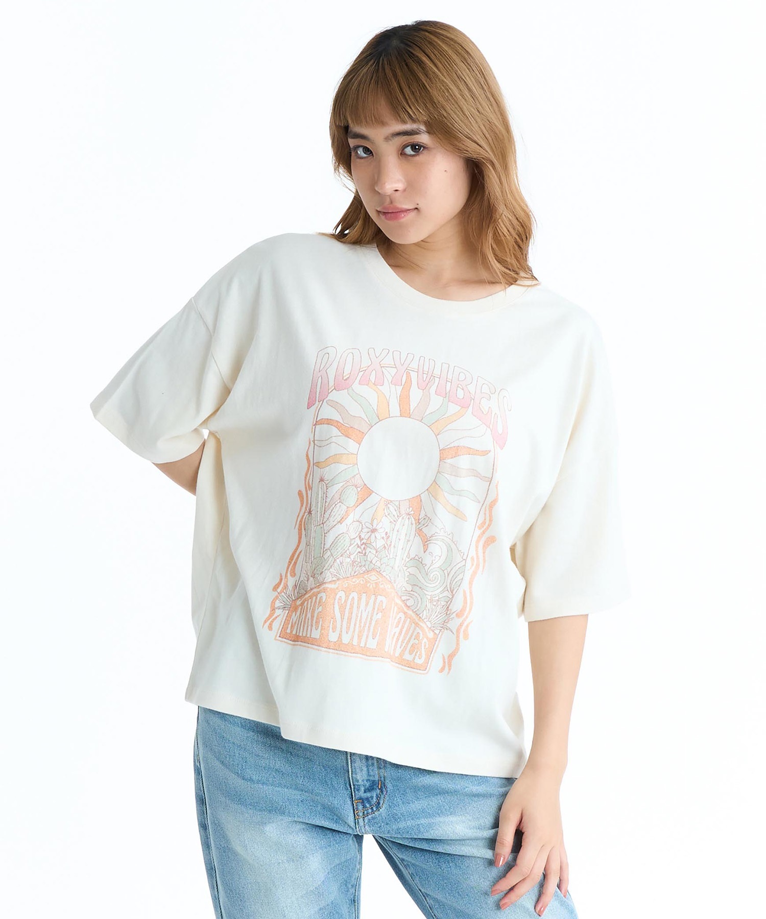 ROXY ロキシー 半袖 Tシャツ レディース フロントプリント RST261087(NAT-M)