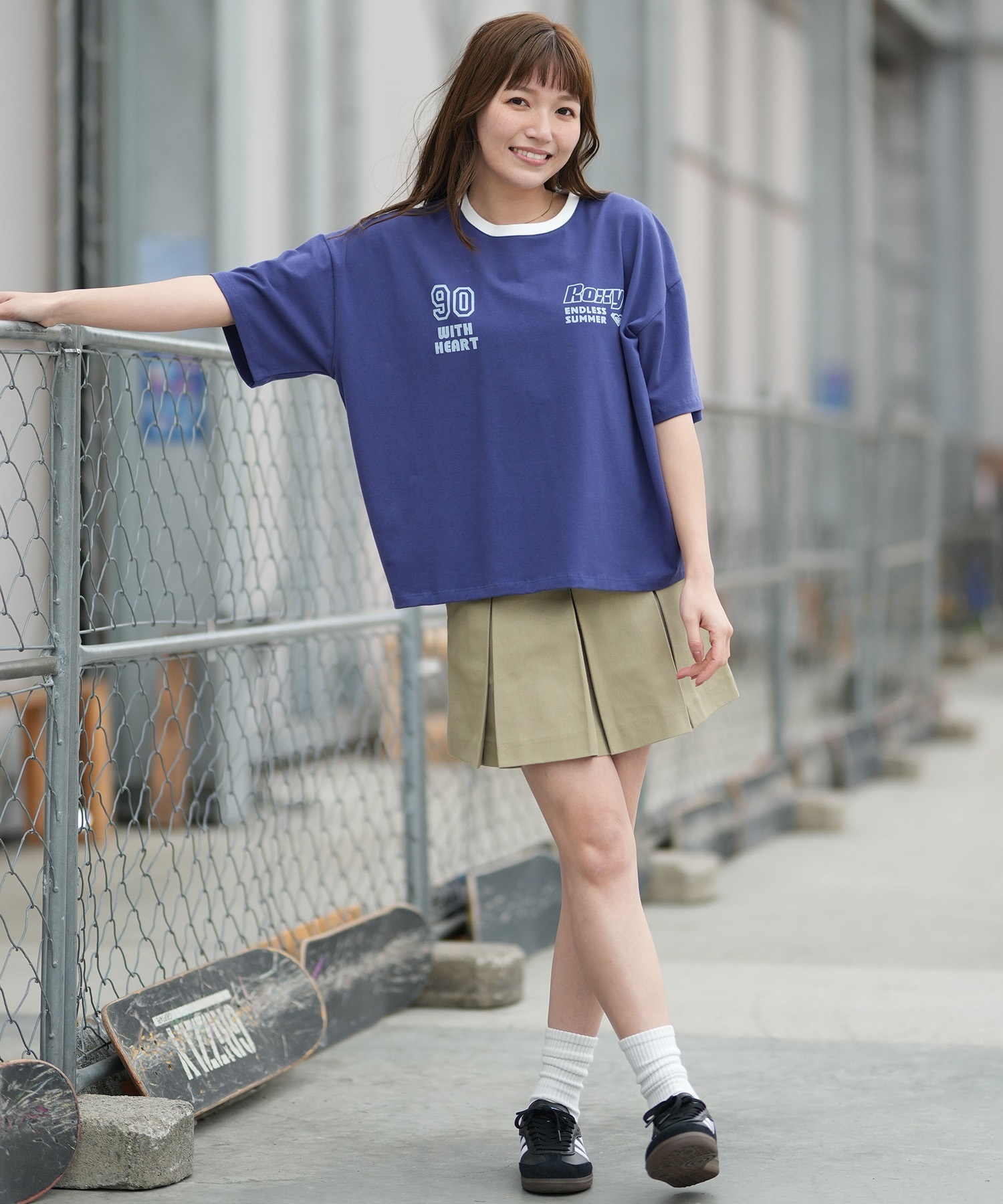 ROXY ロキシー 半袖 Tシャツ レディース フロントプリント RST261641M ムラサキスポーツ限定(WHT-M)