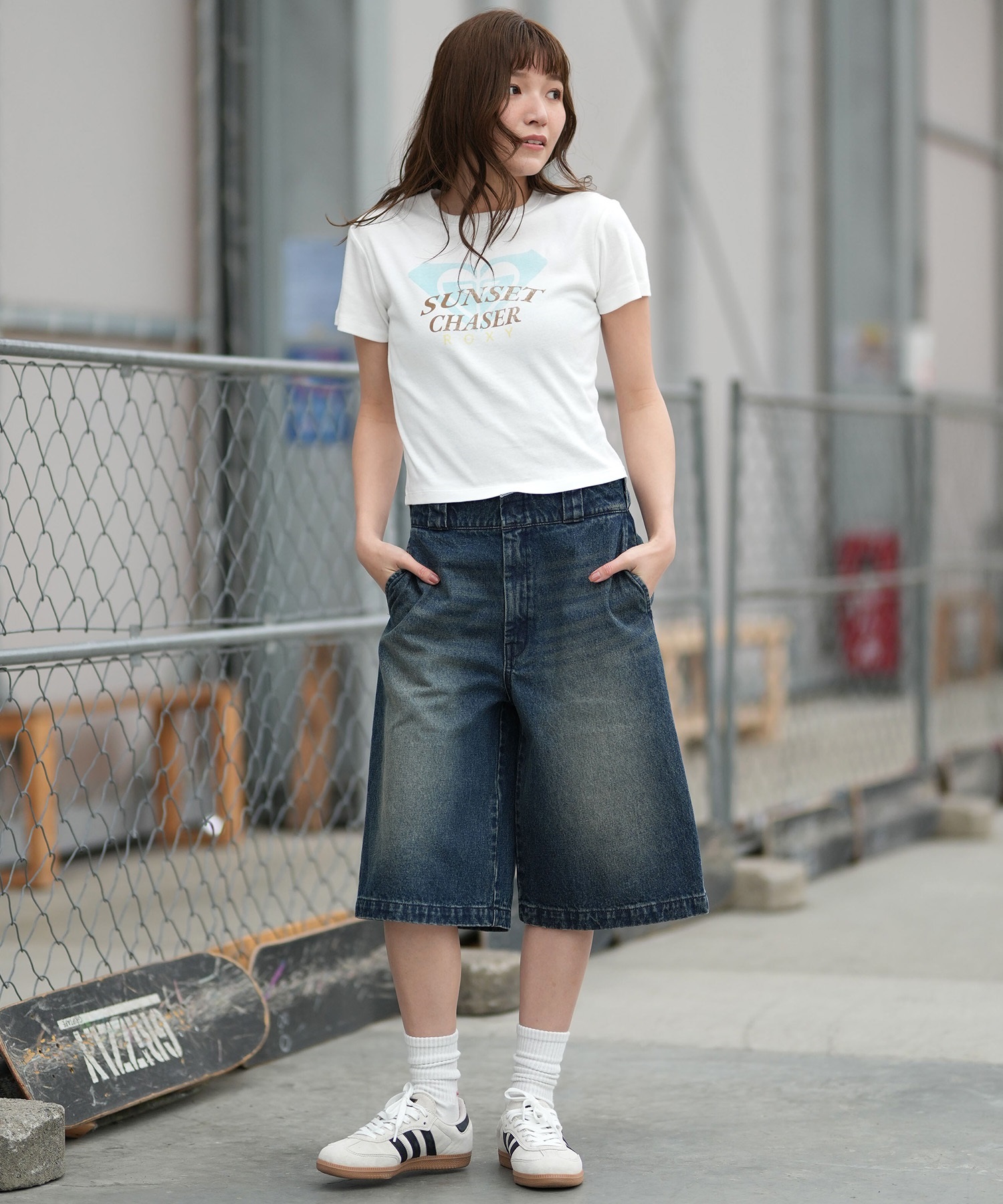 ROXY ロキシー 半袖 Tシャツ レディース コンパクトT RST261644M ムラサキスポーツ限定(WHT-M)