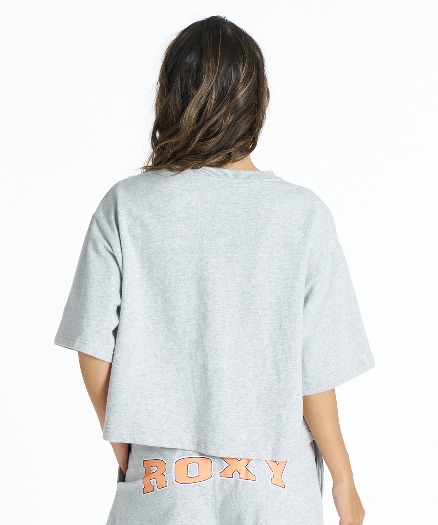 ROXY ロキシー 半袖 Tシャツ レディース クロップド丈 カレッジロゴ