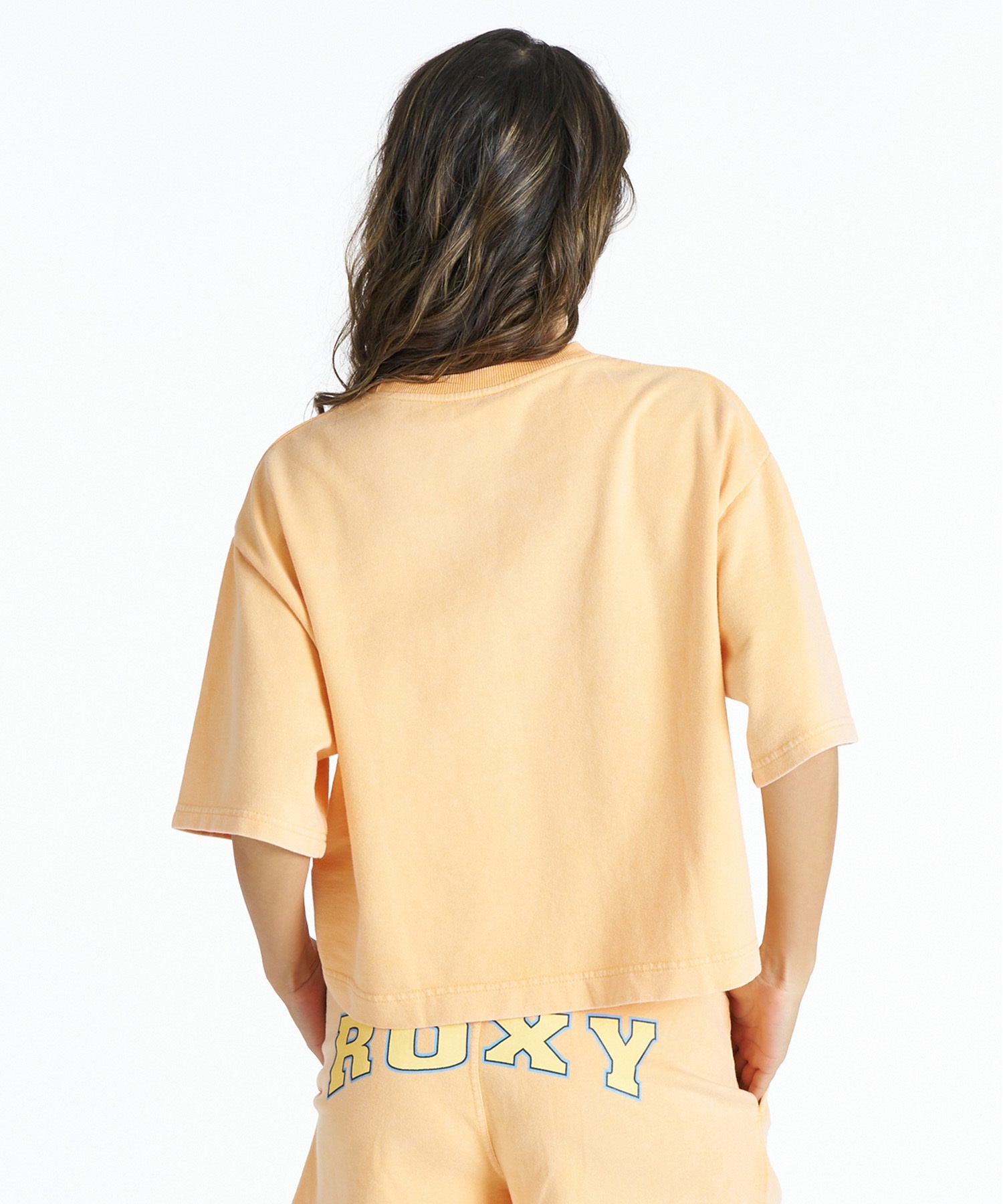 ROXY ロキシー 半袖 Tシャツ レディース クロップド丈 カレッジロゴ
