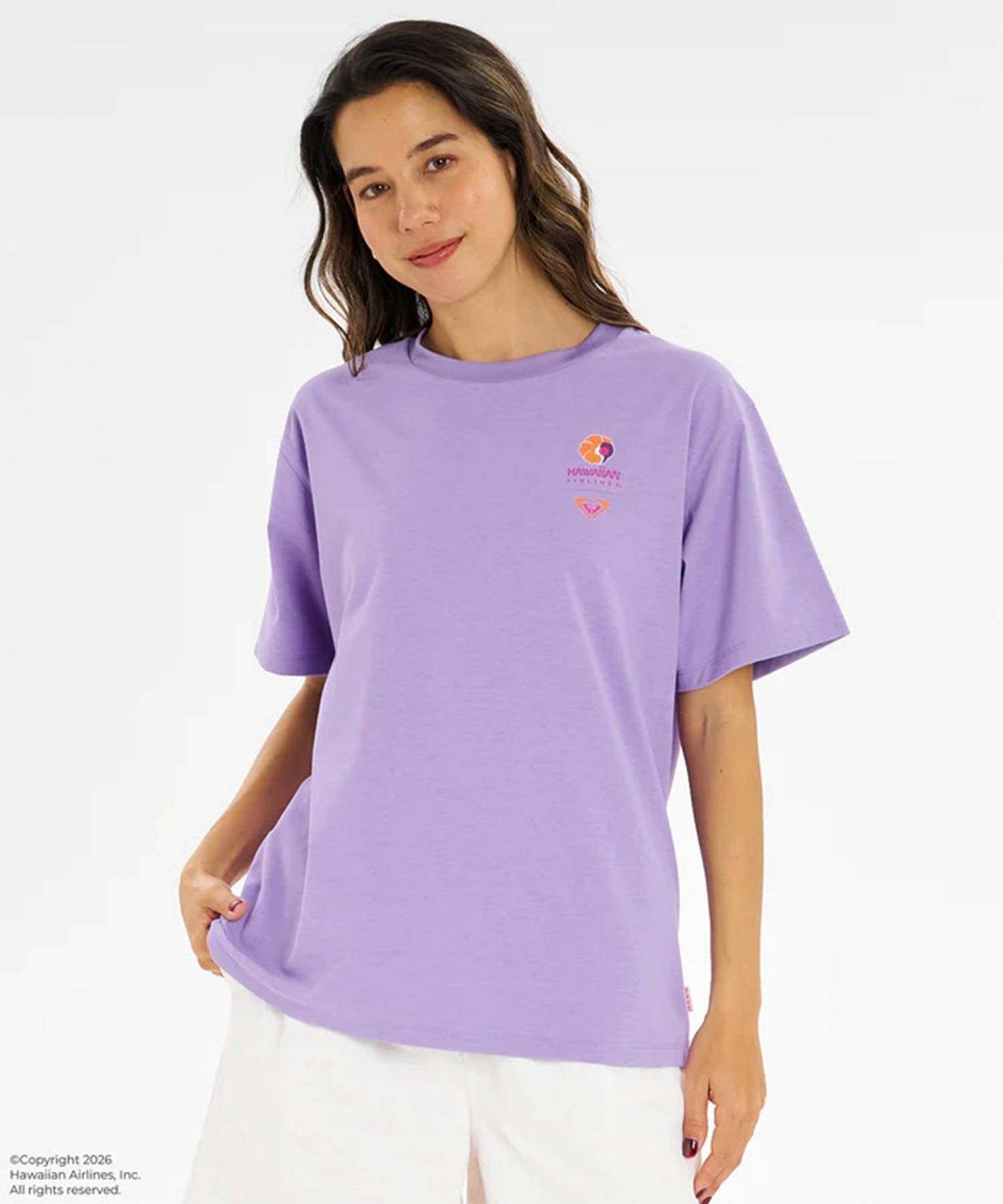 ROXY ロキシー HAWAIIAN AIRLINES コラボ 半袖 Tシャツ レディース