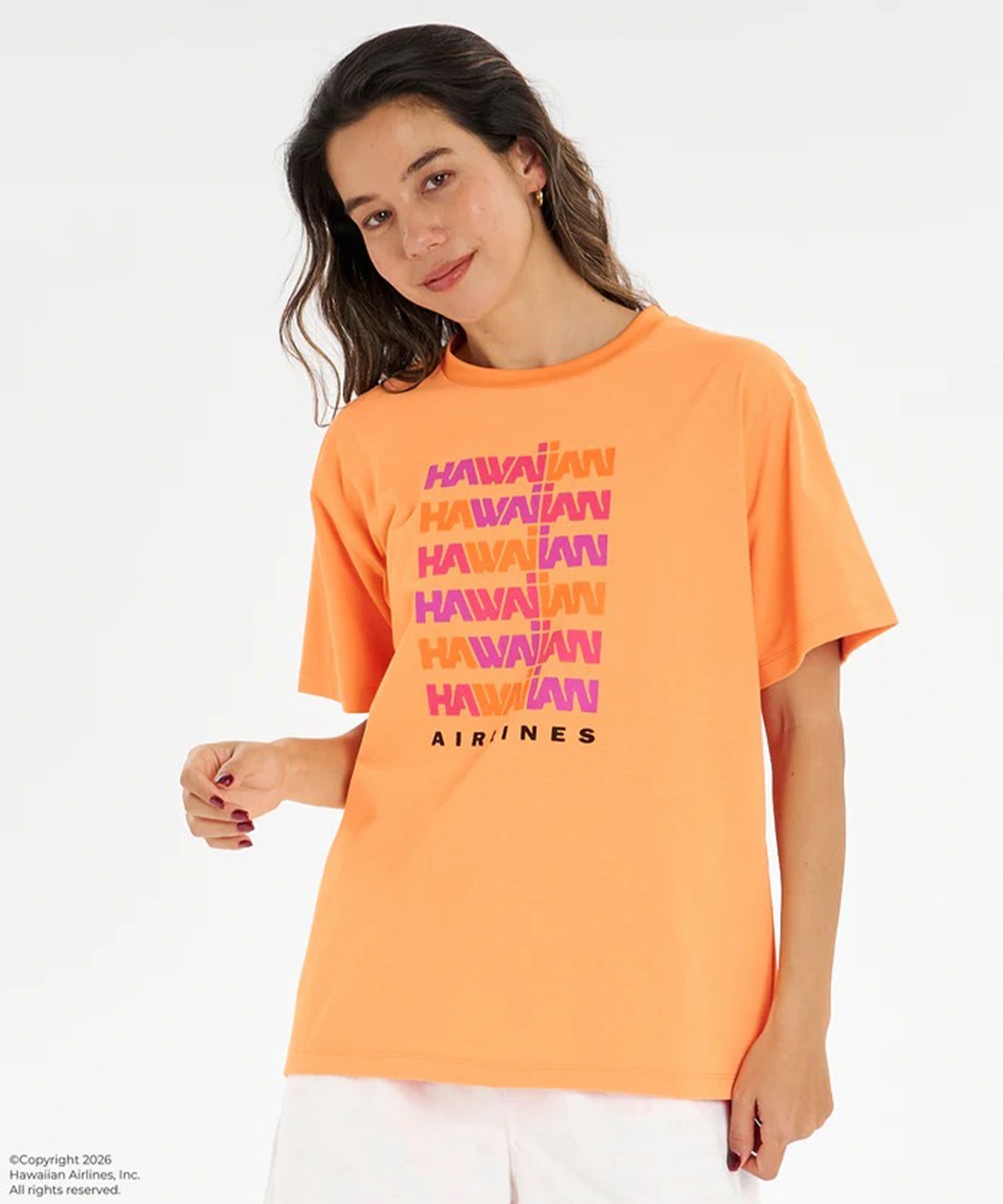 ROXY ロキシー HAWAIIAN AIRLINES コラボ 半袖 Tシャツ レディース