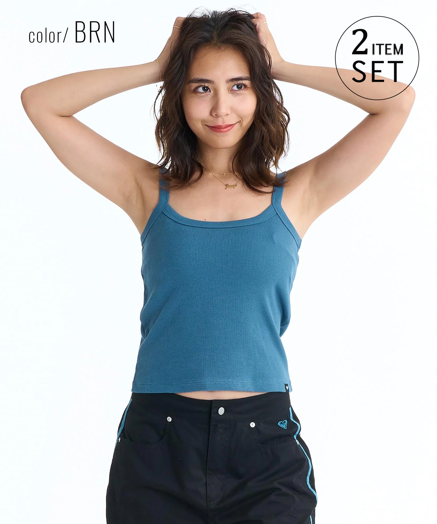 ROXY ロキシー 長袖 Tシャツ ロンT レディース キャミソール 2点セット