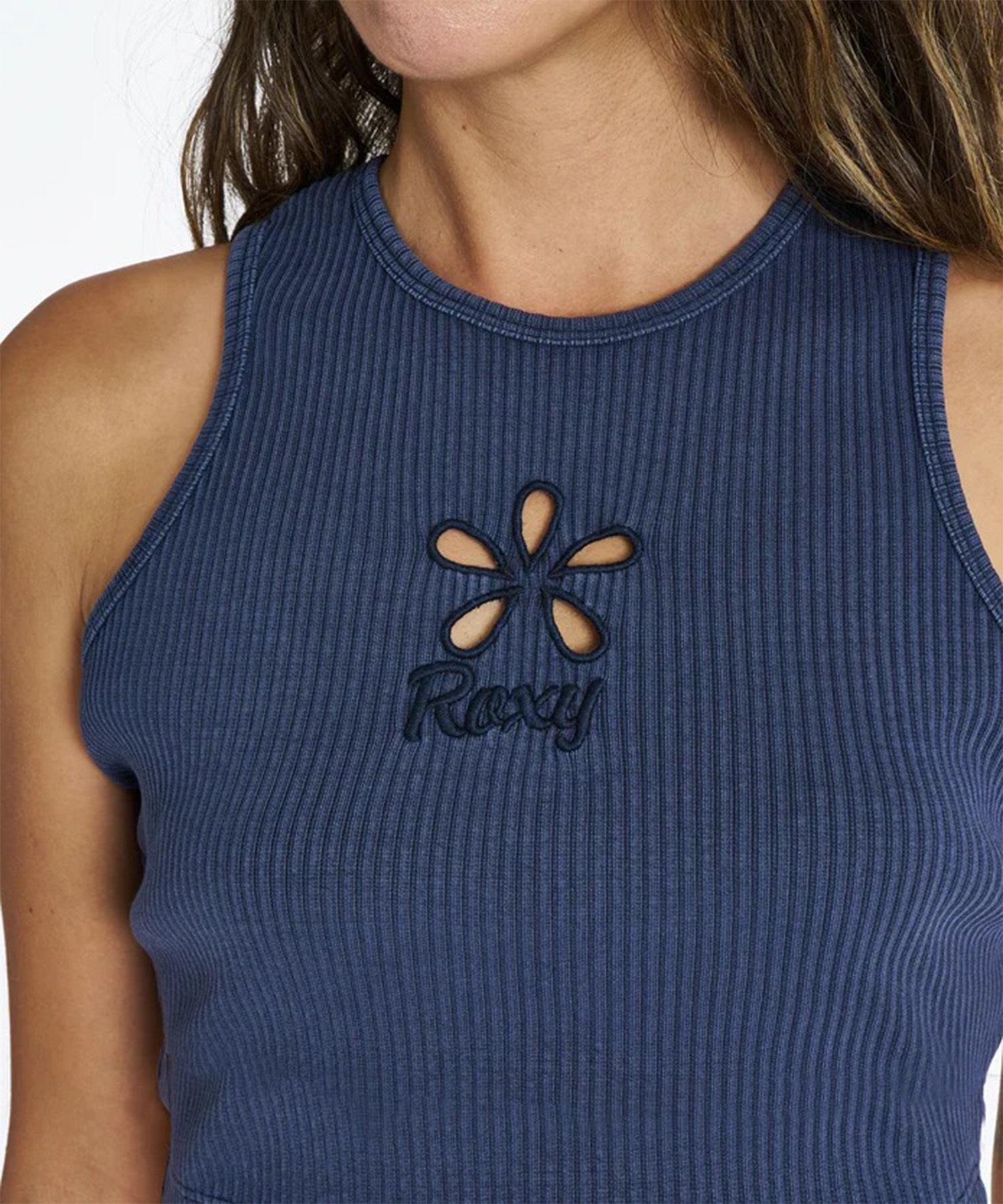 ROXY ロキシー タンクトップ レディース クロップド丈 ショート丈 RHYTHM フラワーカットアウトタンクトップ RDK262043(IND-M)
