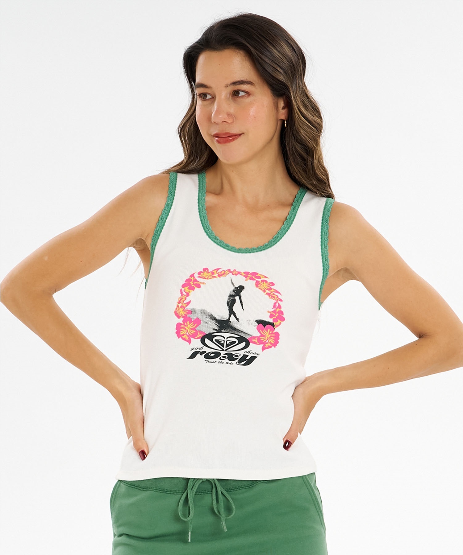 ROXY ロキシー タンクトップ レディース レース リブ ROXY by ULALA