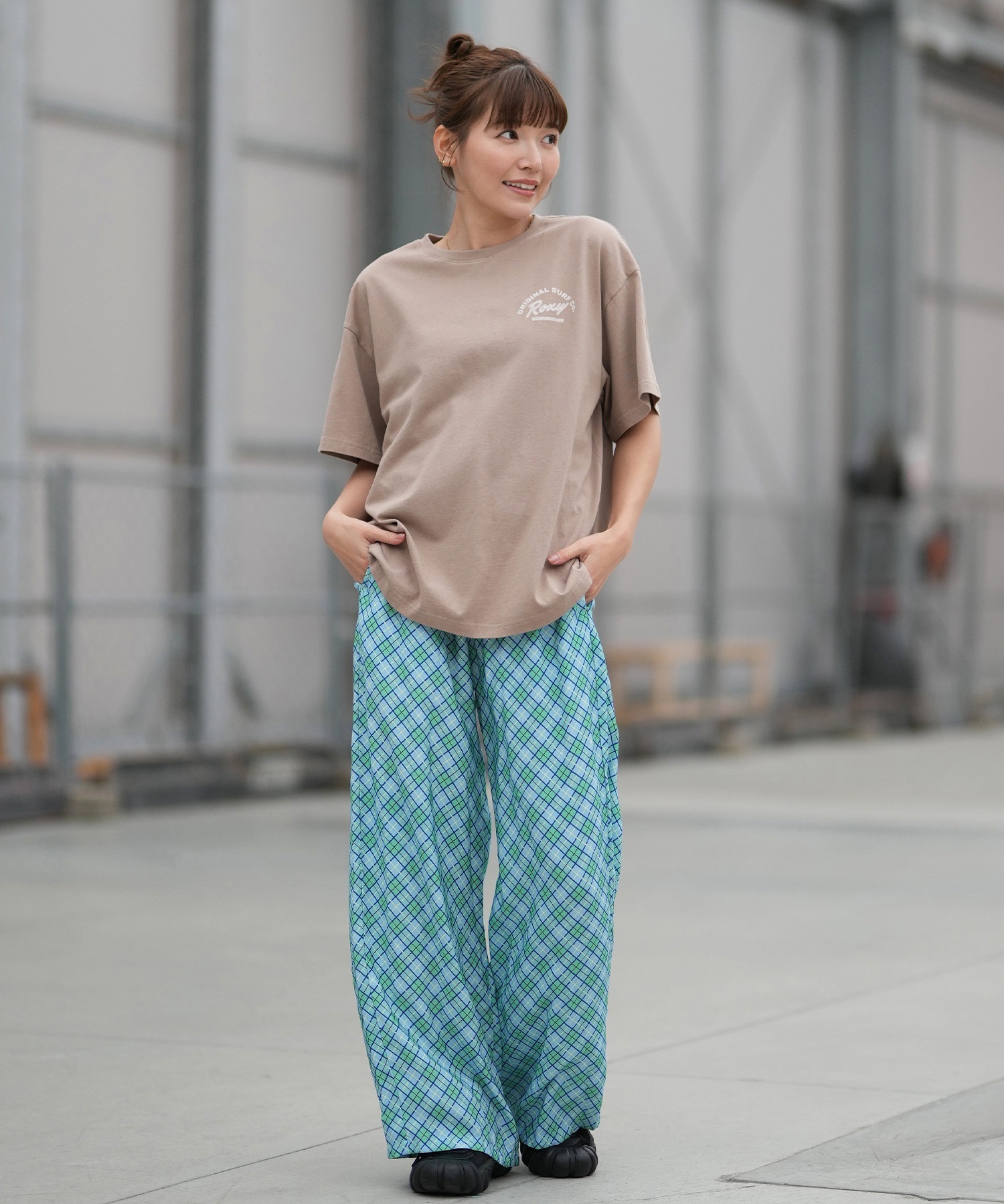 ROXY ロキシー ロングパンツ レディース ワイドパンツ 花柄 ストライプ