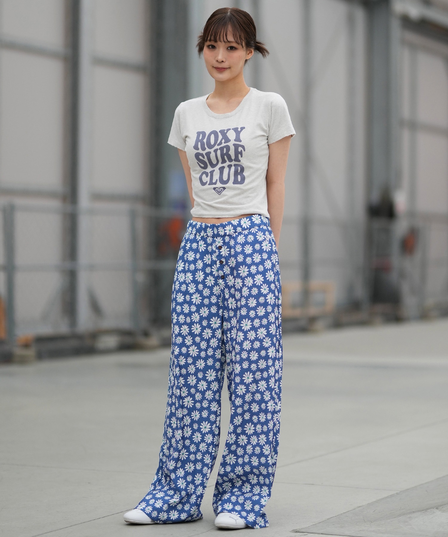 ROXY ロキシー ロングパンツ レディース ワイドパンツ 花柄 ストライプ