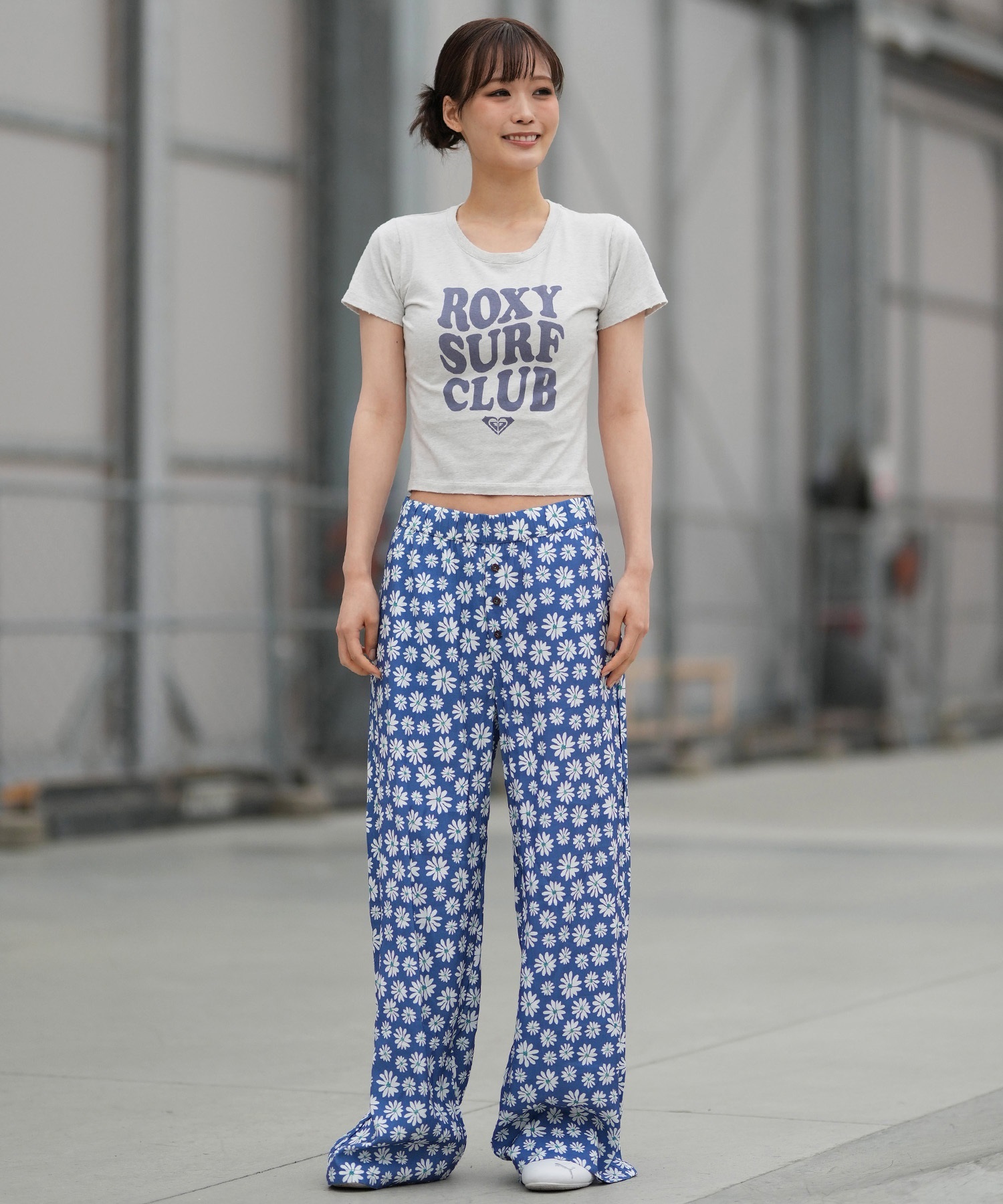 ROXY ロキシー ロングパンツ レディース ワイドパンツ 花柄 ストライプ