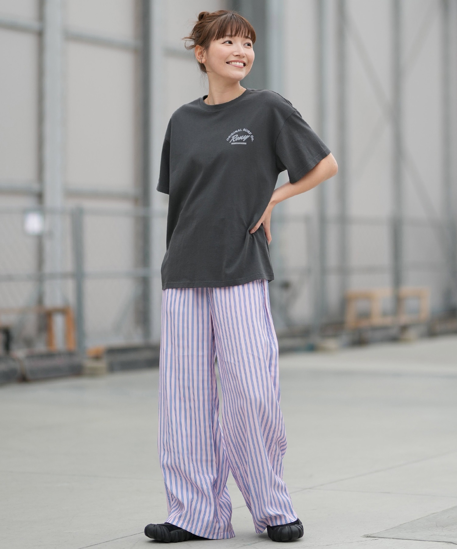 ROXY ロキシー ロングパンツ レディース ワイドパンツ 花柄 ストライプ