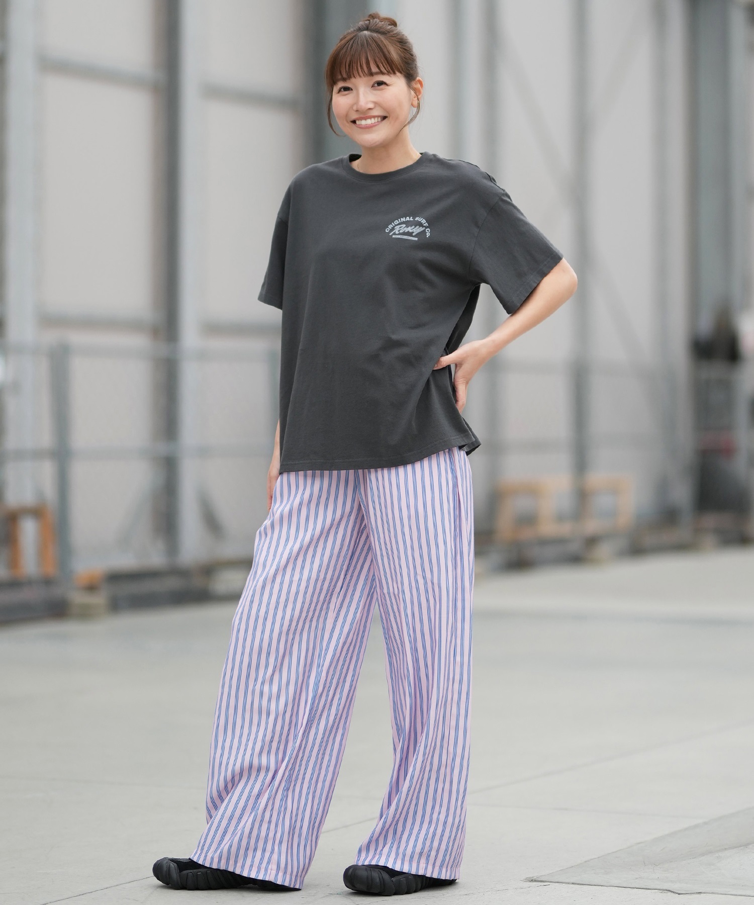 ROXY ロキシー ロングパンツ レディース ワイドパンツ 花柄 ストライプ