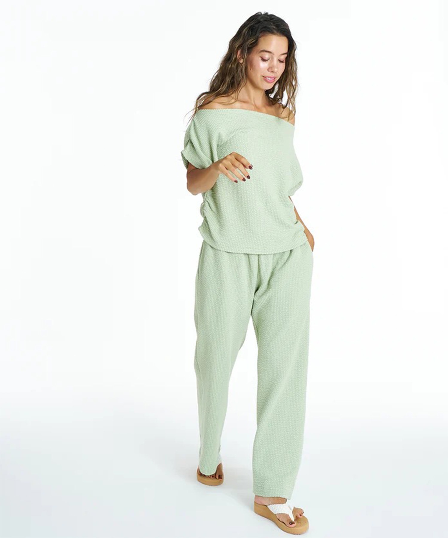 ROXY ロキシー ロングパンツ レディース ロゴ SUNSET BREEZE PANTS RPT262053(BBK-M)