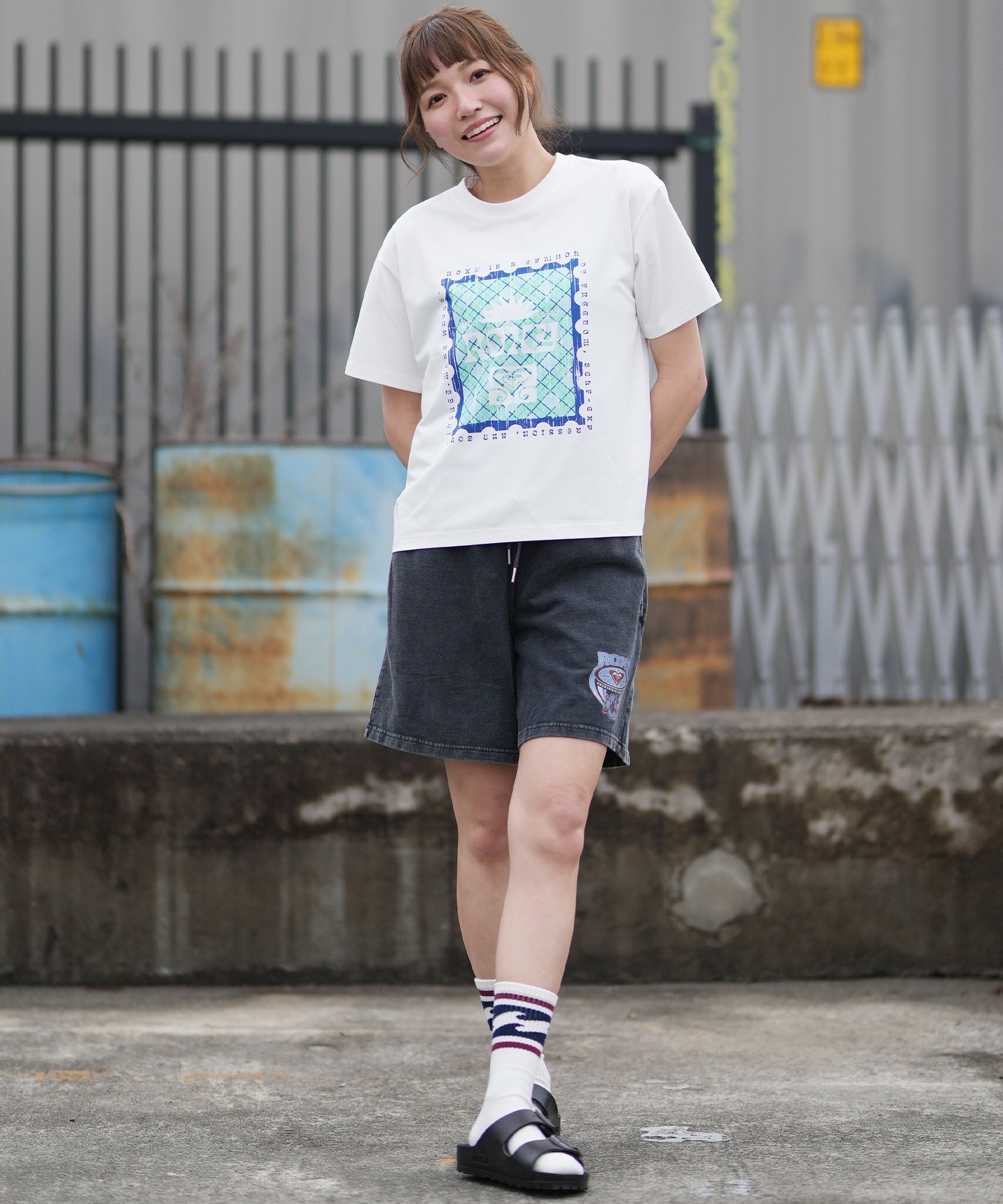 ROXY Tシャツ&ハーフパンツ ROXY ロキシー ハーフパンツ ショートパンツ レディース スウェット