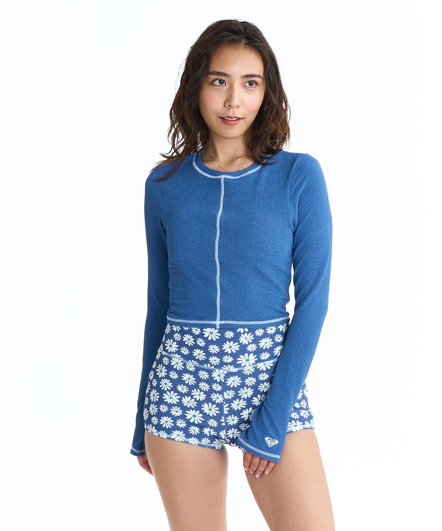 ROXY ロキシー 水着 セット レディース 長袖 配色ステッチ CALM RIDE