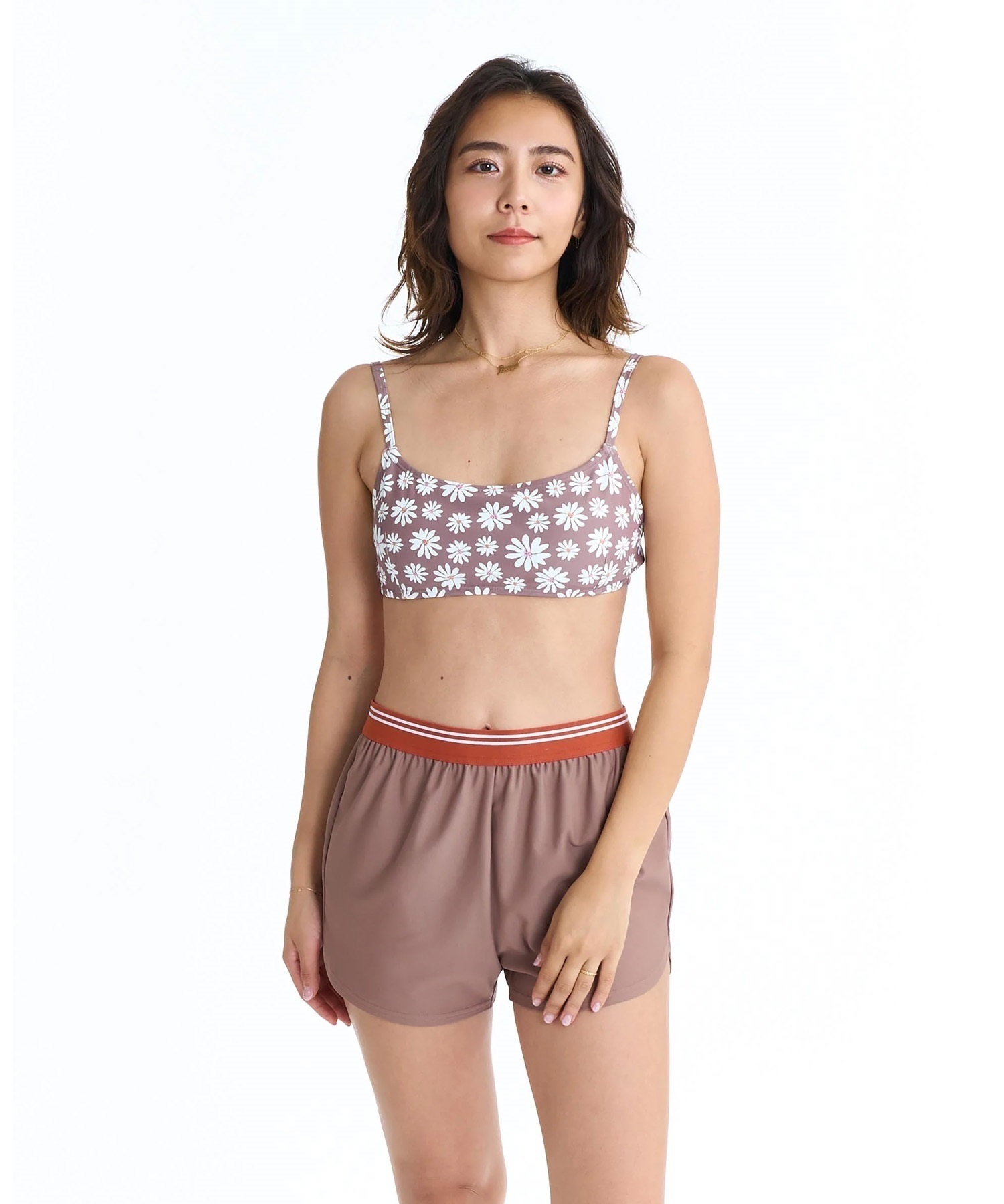 ROXY ロキシー 水着 4点セット ビキニ レディース 花柄 長袖ラッシュ