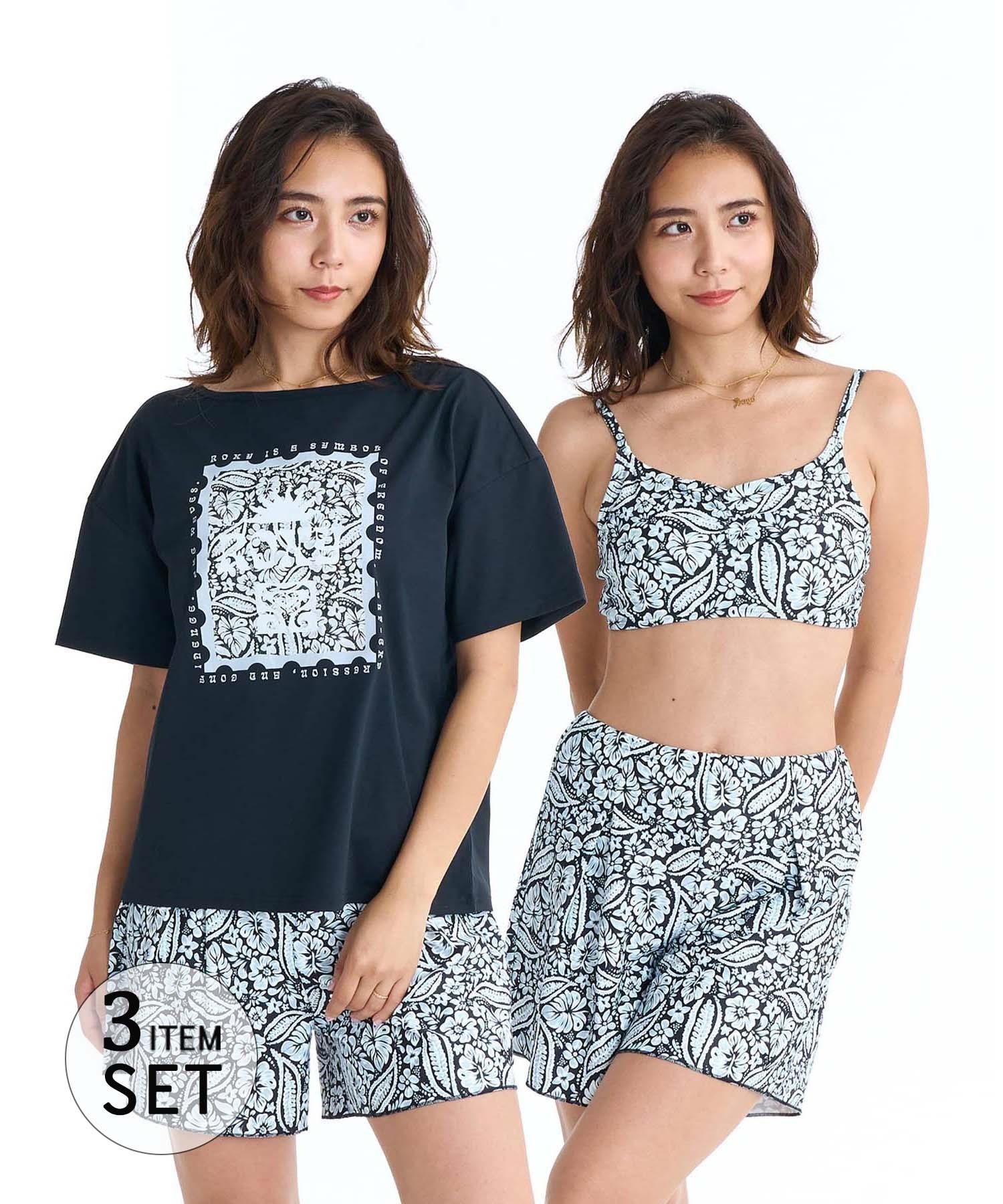 ROXY ロキシー 水着 3点セット ビキニ レディース ラッシュTシャツ